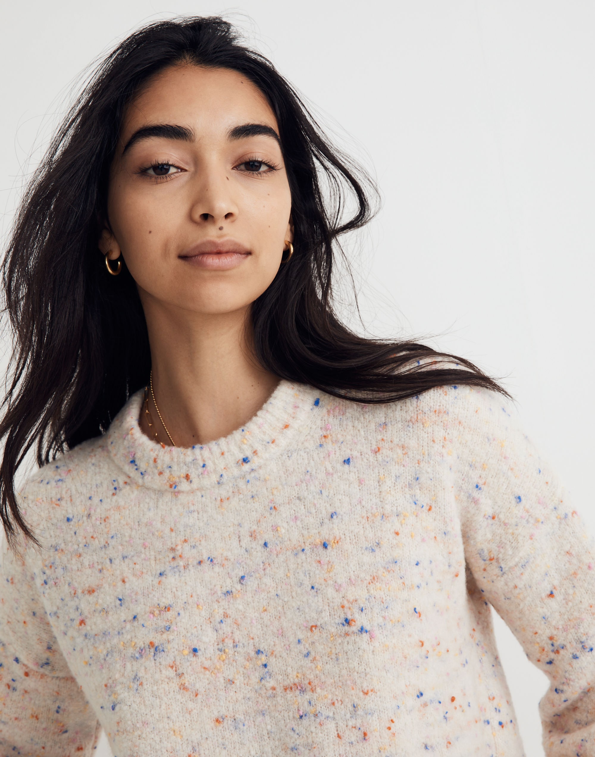 Hensley Pullover Sweater in Rainbow Donegal