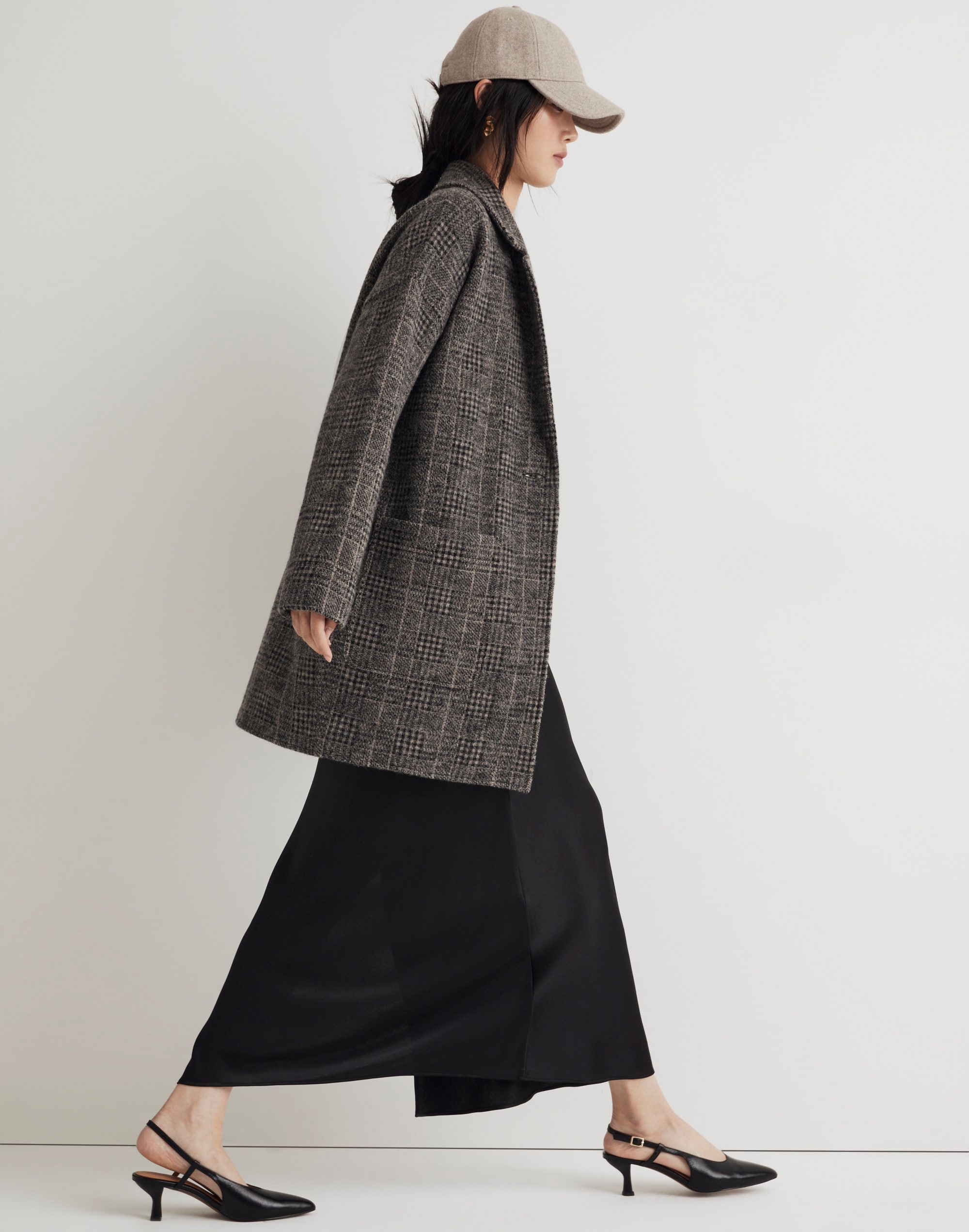 Wool Sweater Coat in Plaid