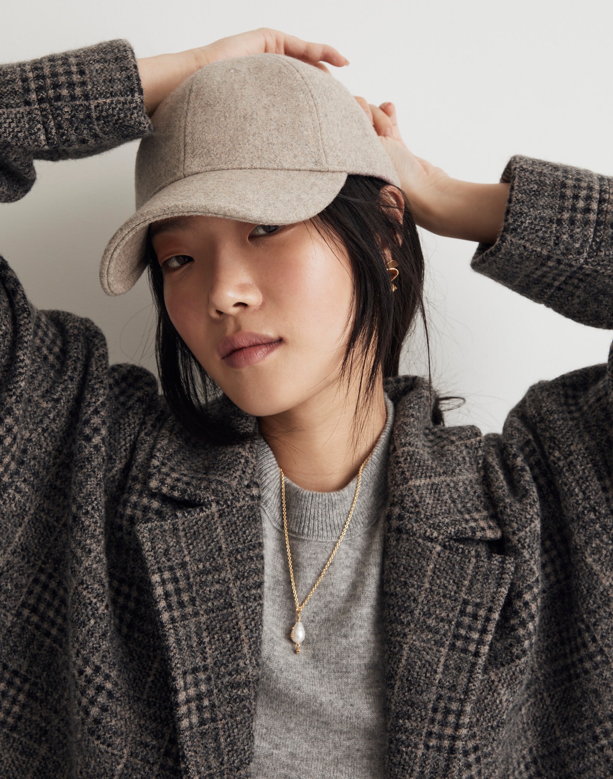 Wool Sweater Coat in Plaid