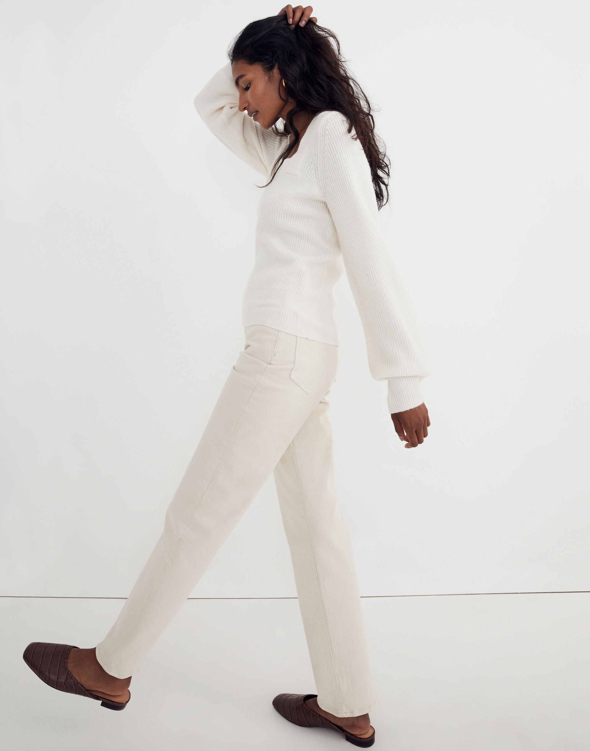 Melwood Square-Neck Pullover Sweater in Coziest Yarn