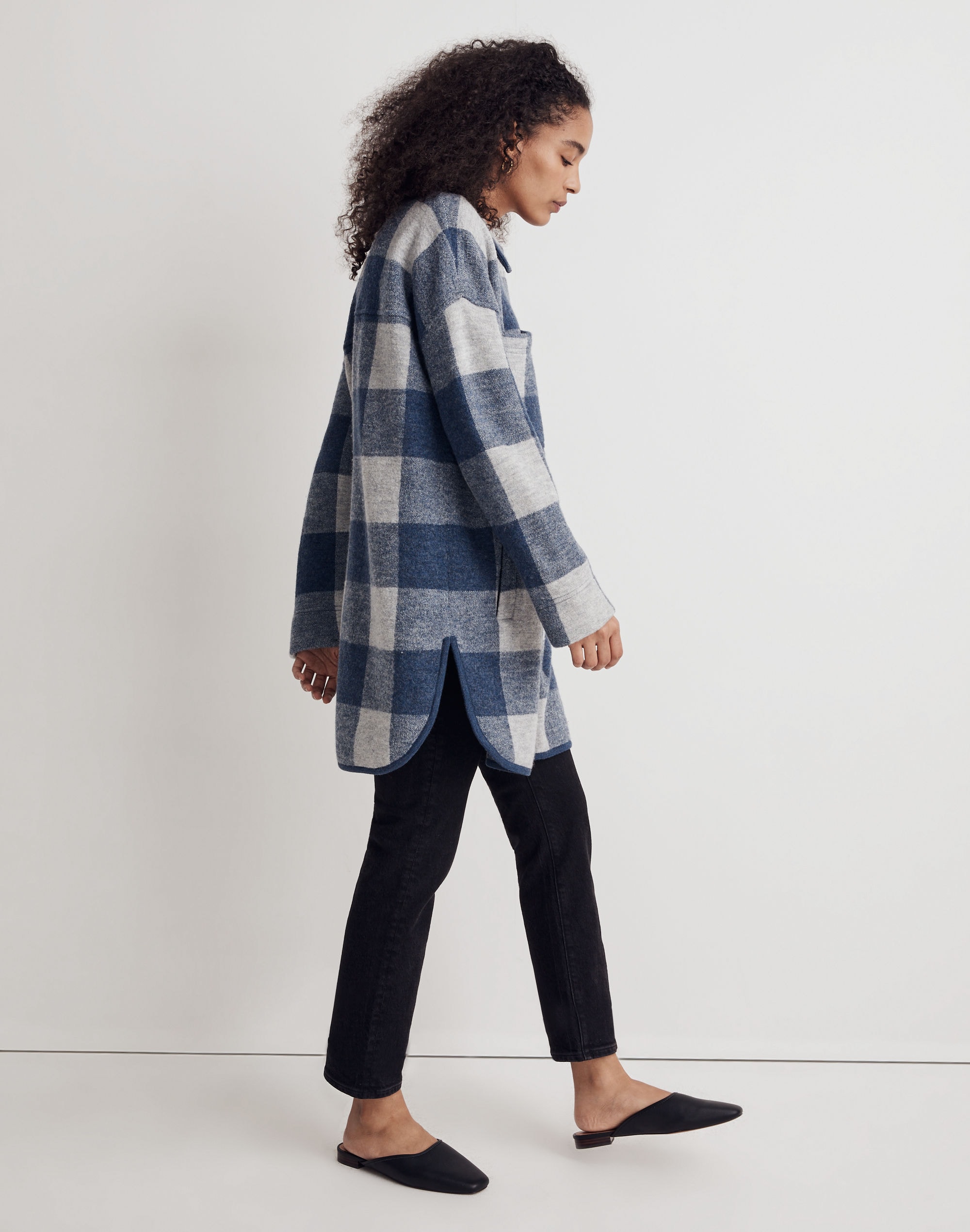 (Re)sponsible Boiled Wool Sweater Jacket in Buffalo Check