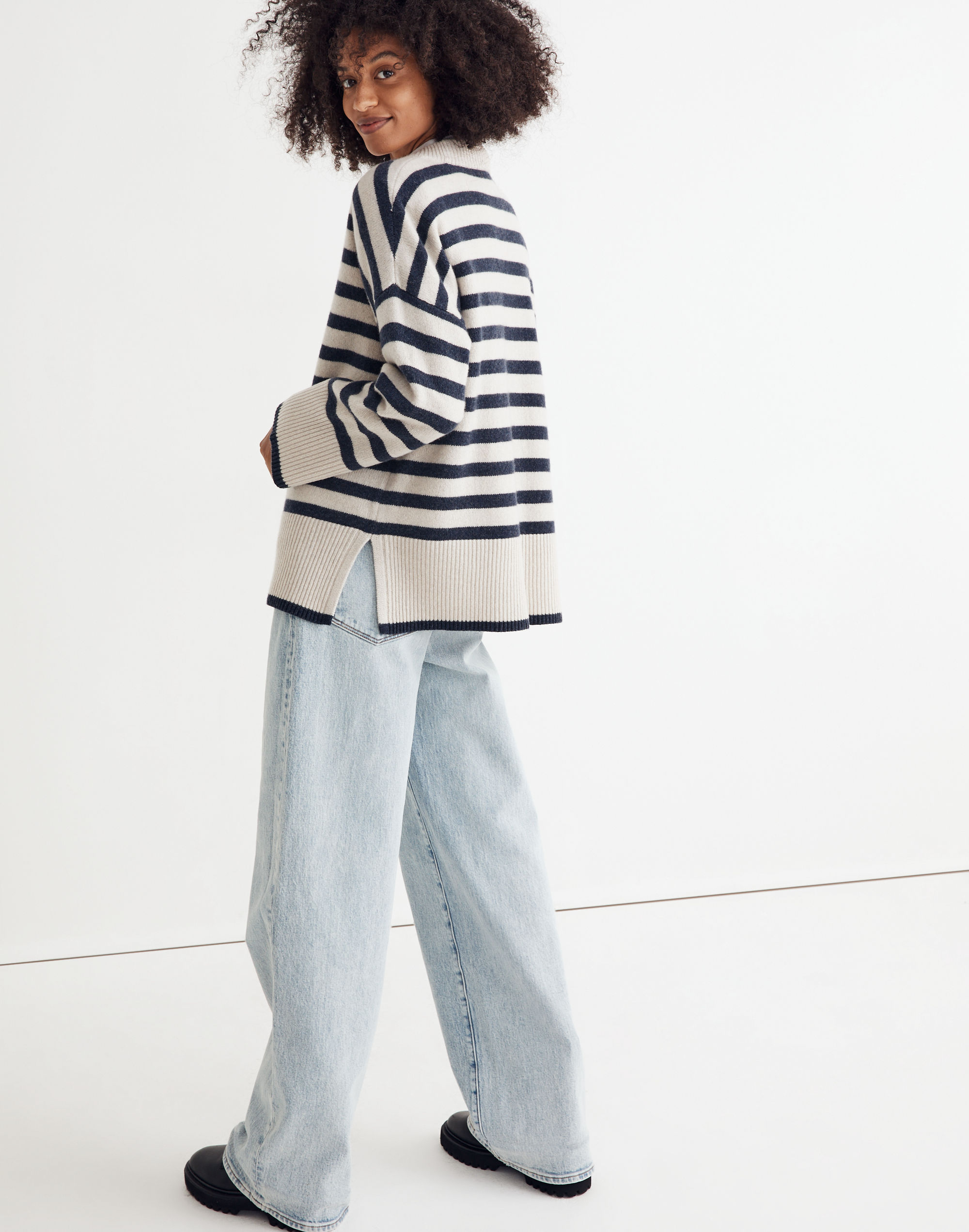 (Re)sourced Cashmere Sweater in Stripe