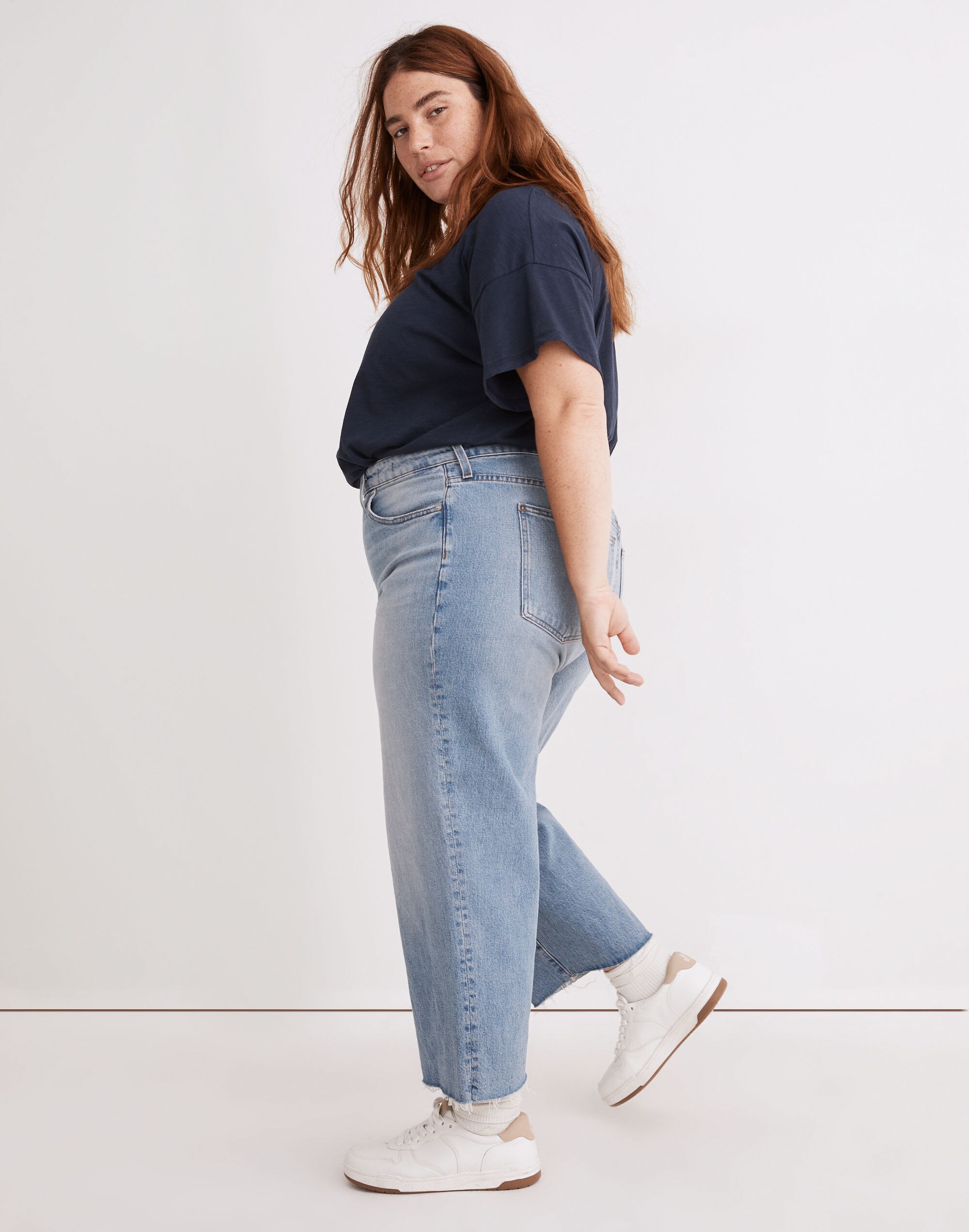 The Plus Perfect Vintage Wide-Leg Crop Jean in Catlin Wash