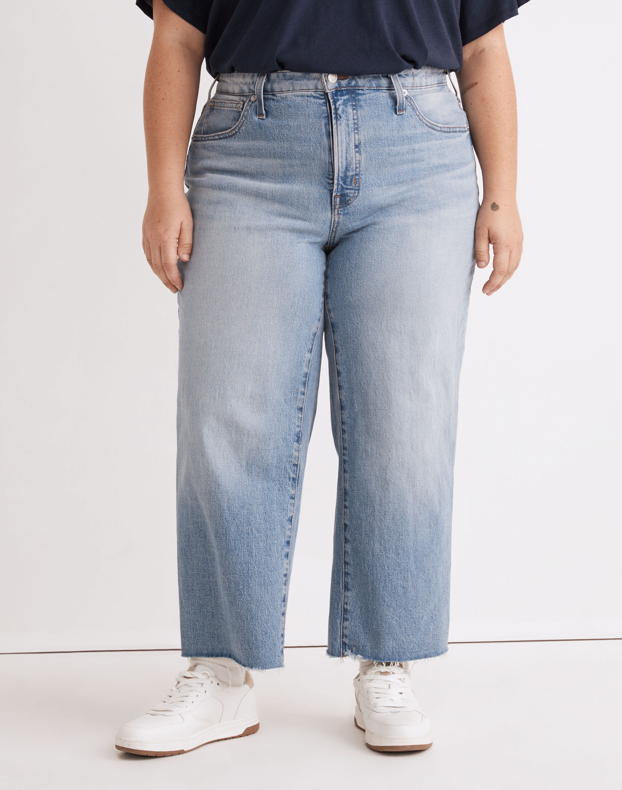 The Plus Perfect Vintage Wide-Leg Crop Jean in Catlin Wash