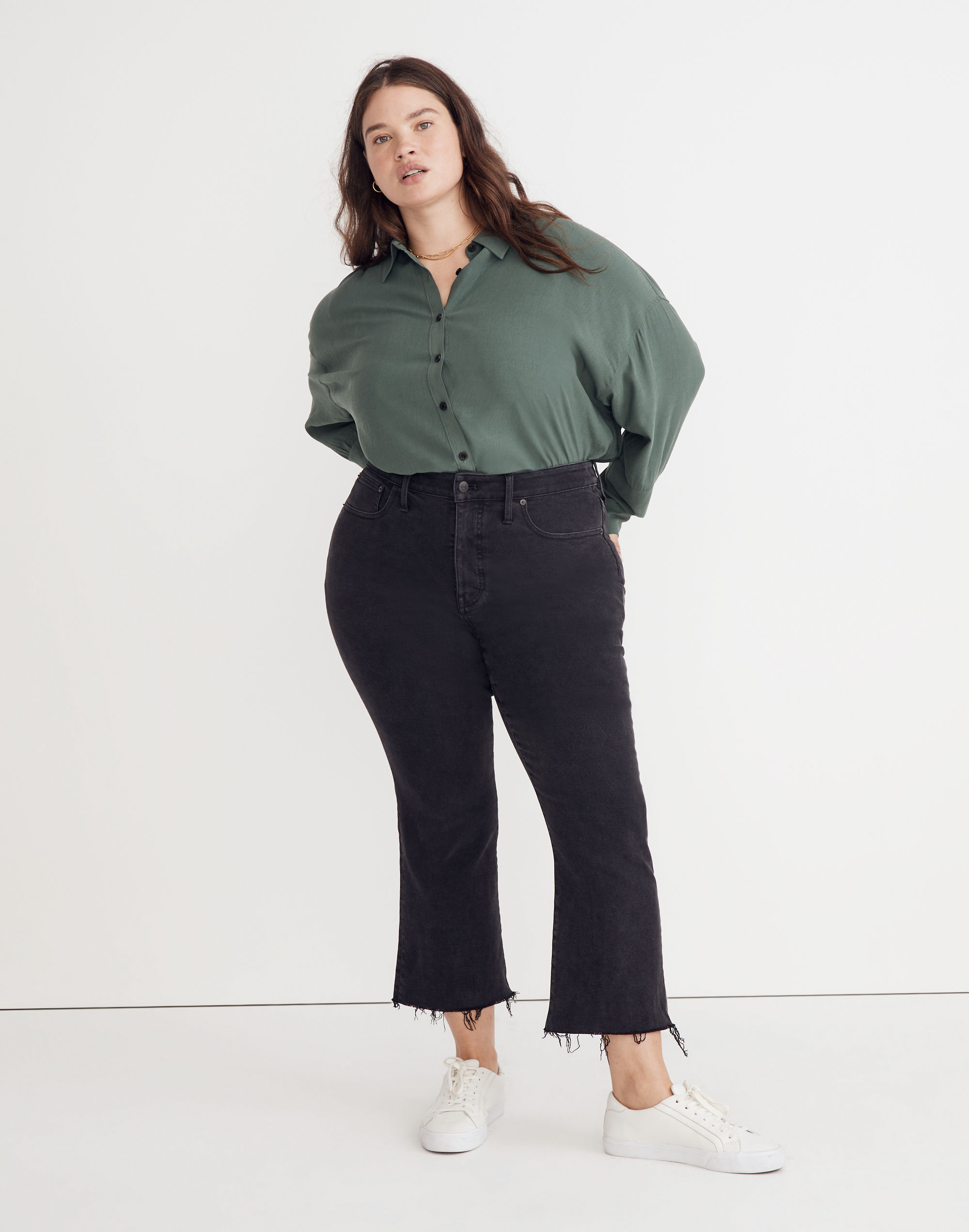 Plus Cali Demi-Boot Jeans in Bayland Wash: Raw-Hem Edition