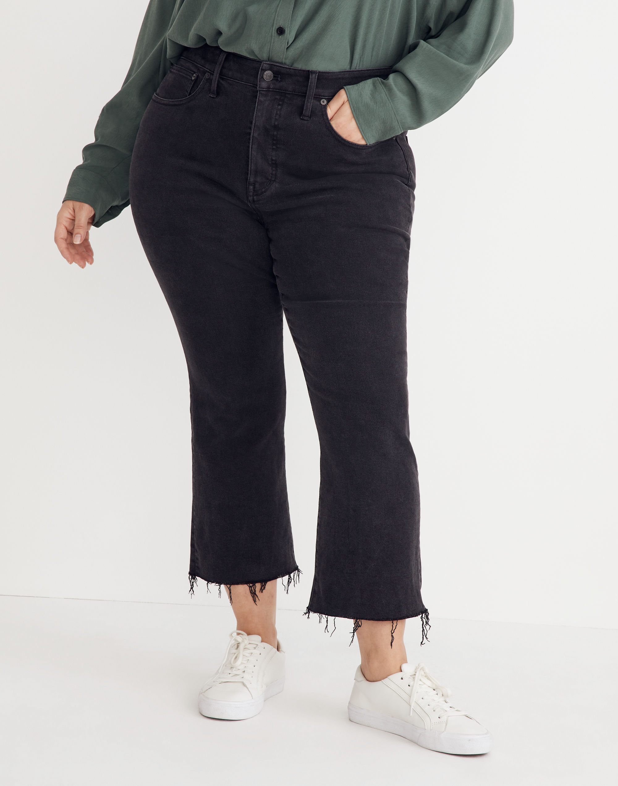 Plus Cali Demi-Boot Jeans in Bayland Wash: Raw-Hem Edition