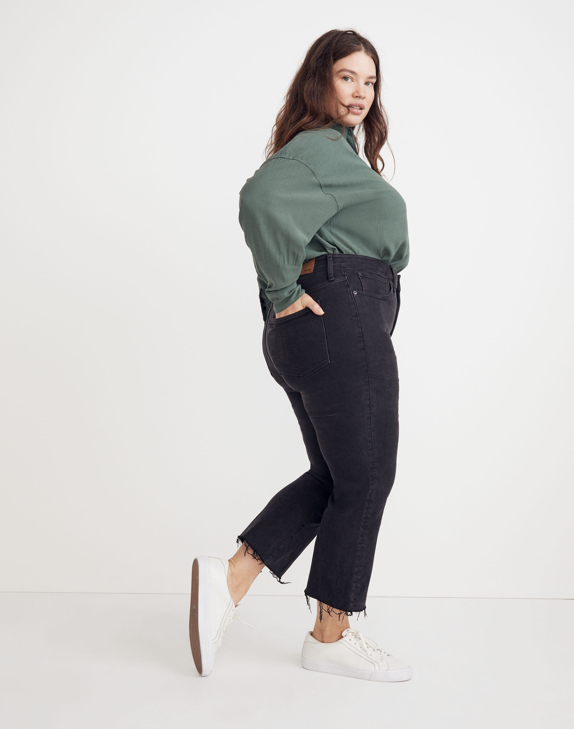 Plus Cali Demi-Boot Jeans in Bayland Wash: Raw-Hem Edition