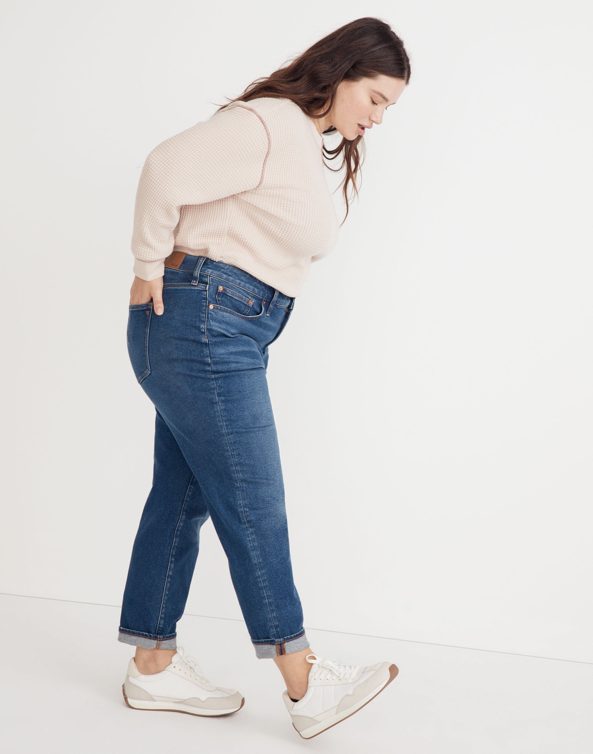 The Plus High-Rise Slim Boyjean in Twyford Wash
