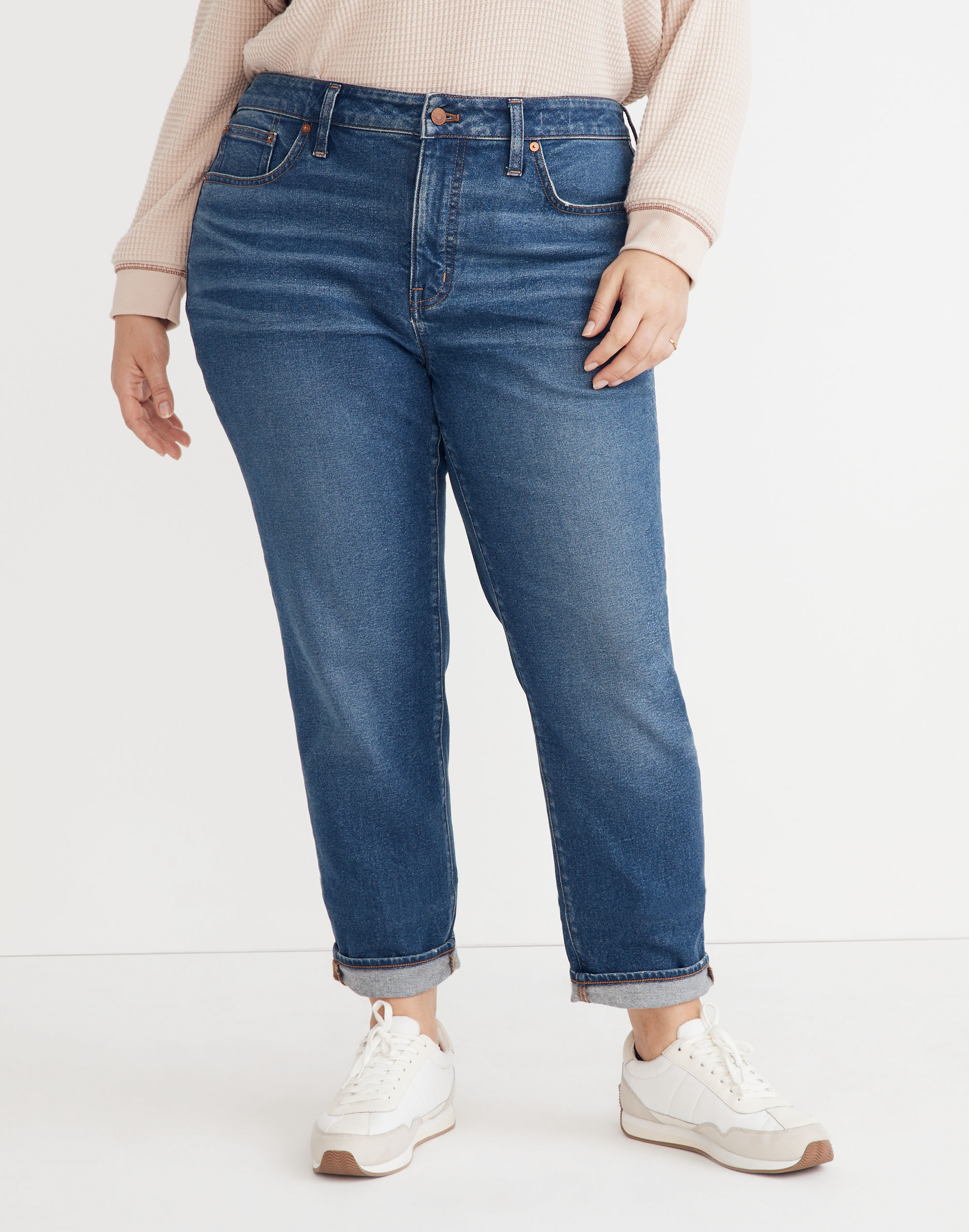 The Plus High-Rise Slim Boyjean in Twyford Wash