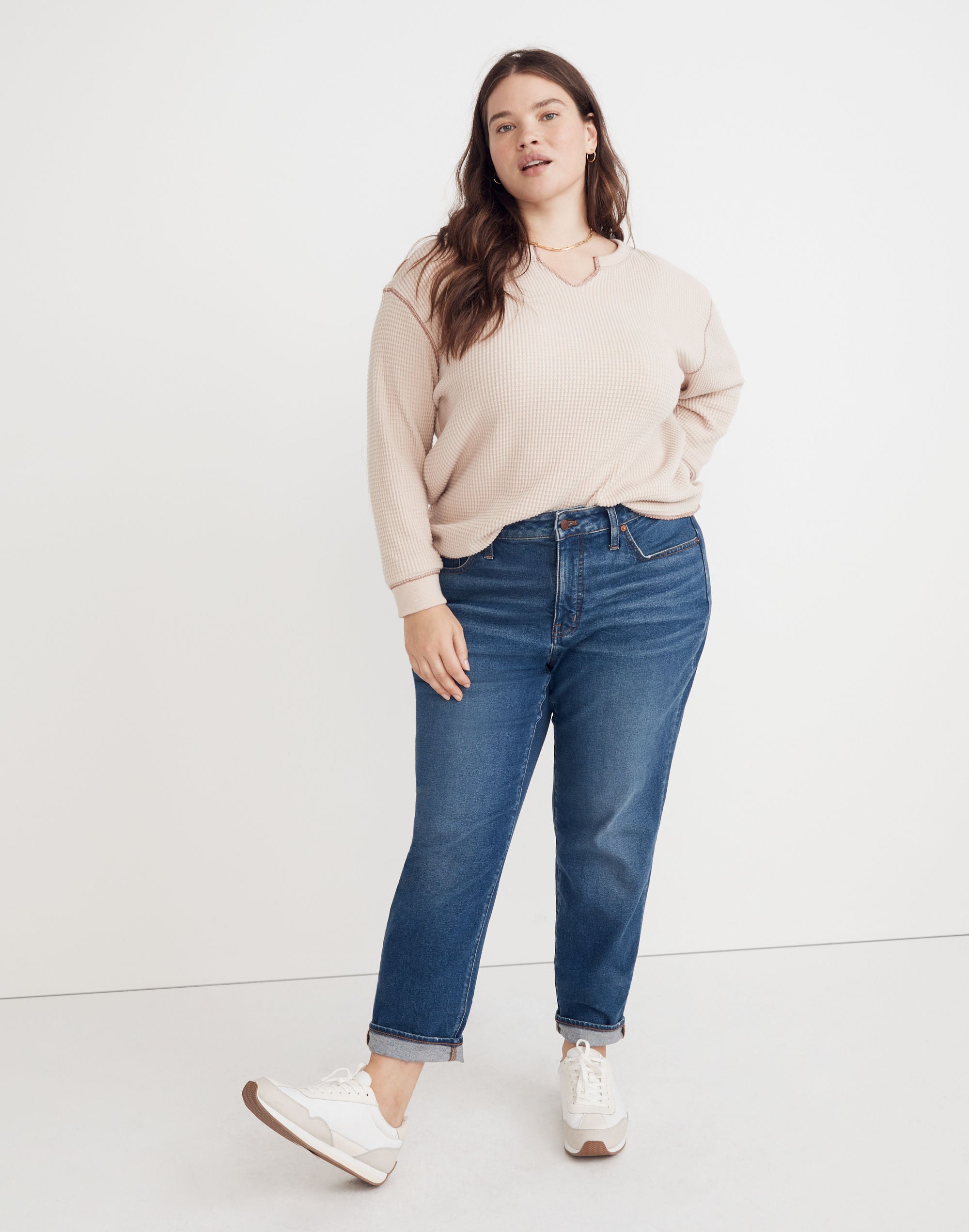 The Plus High-Rise Slim Boyjean in Twyford Wash