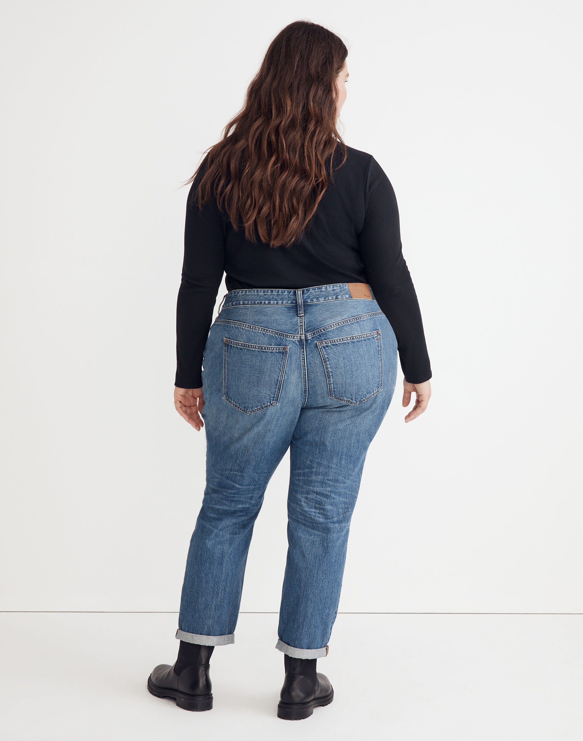 The Plus Slouchy Boyjean in Riverspring Wash
