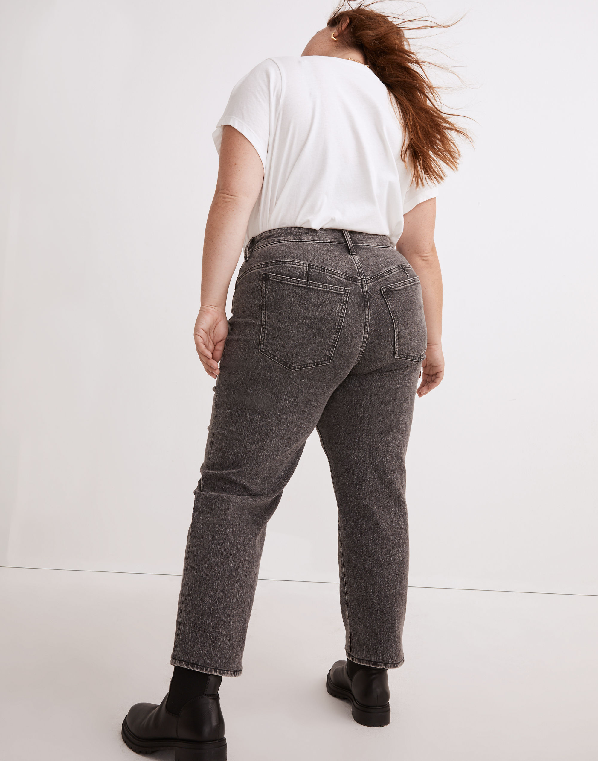 The Plus Perfect Vintage Straight Jean in Meaford Wash: Seamed Edition