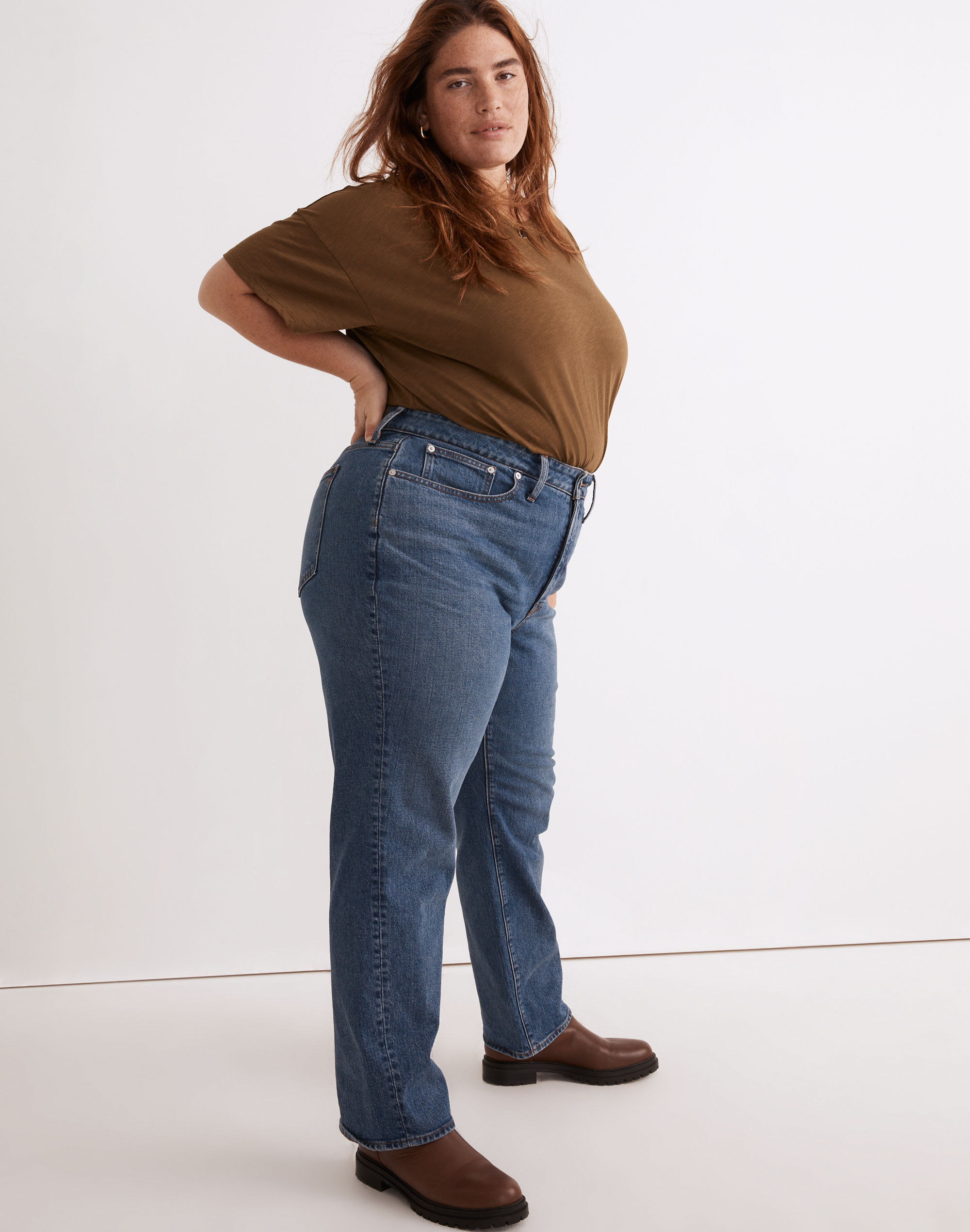 The Plus Curvy Perfect Vintage Straight Jean in Mayfield Wash