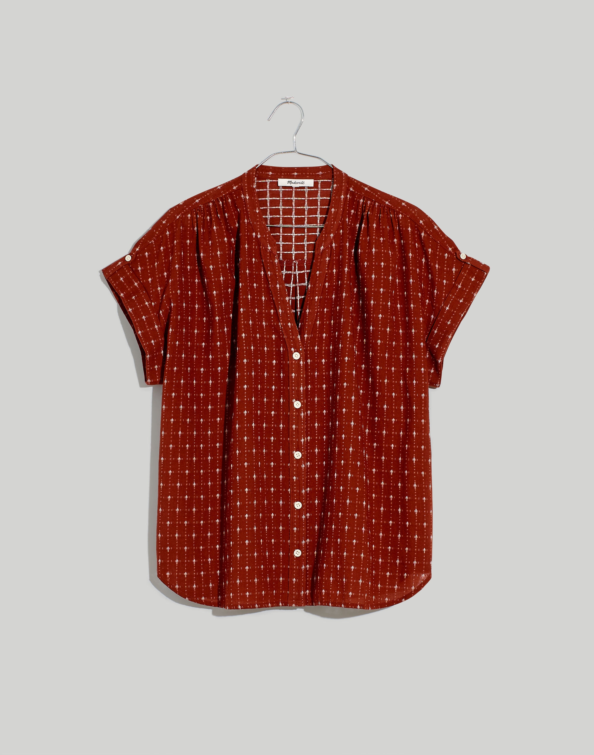 Collarless Central Shirt in Jacquard