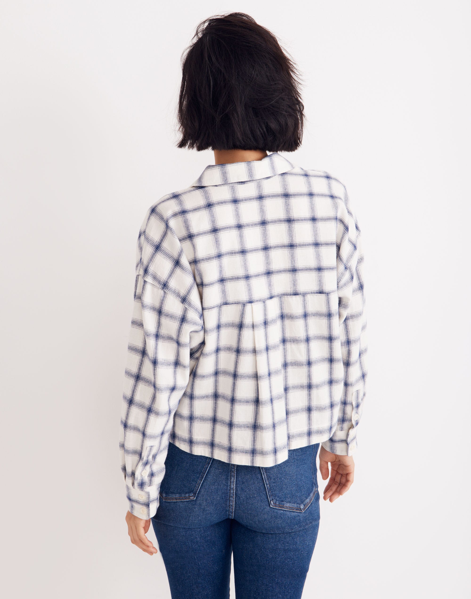 Flannel Hartfield Crop Shirt in Windowpane