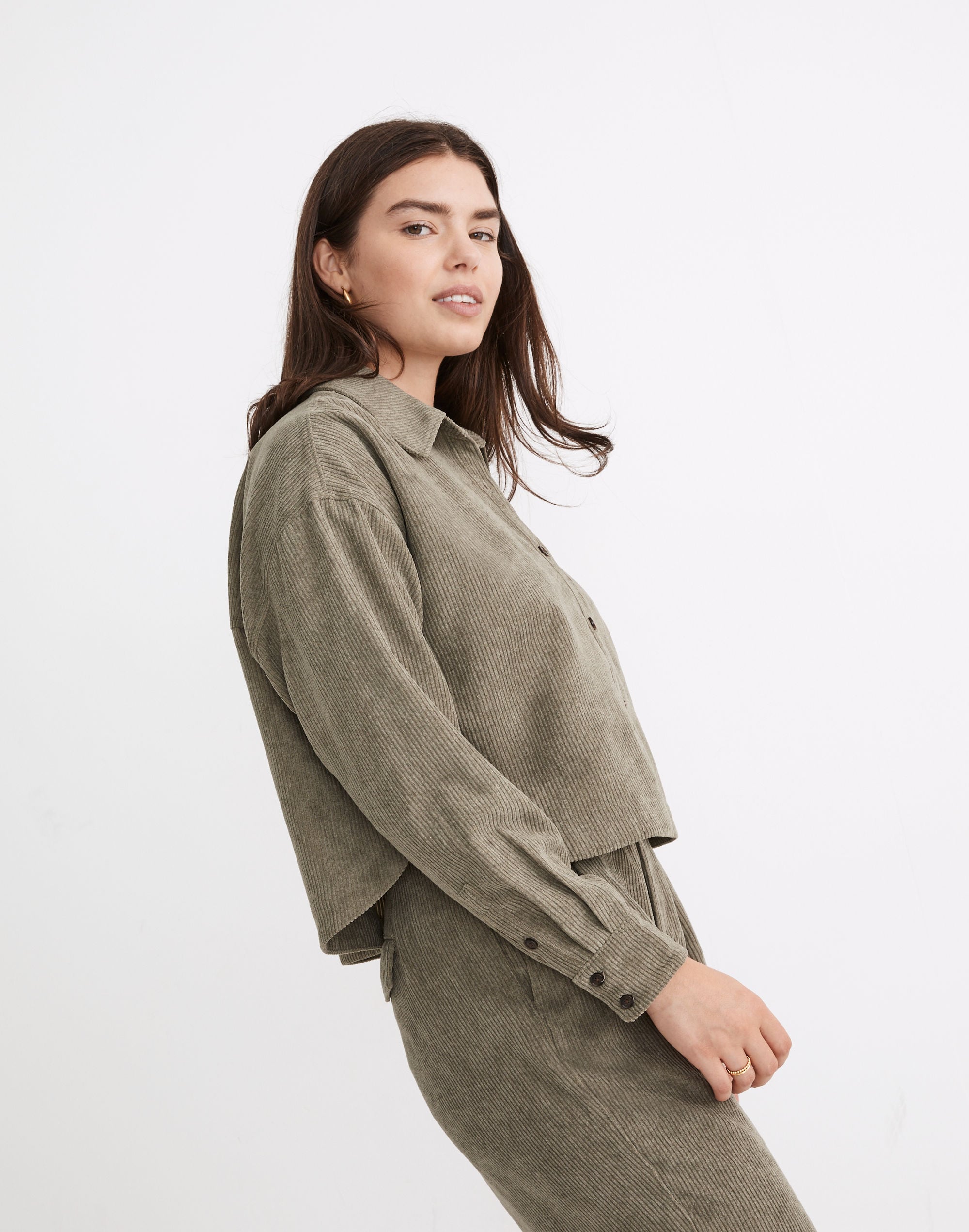 Corduroy Hartfield Crop Shirt