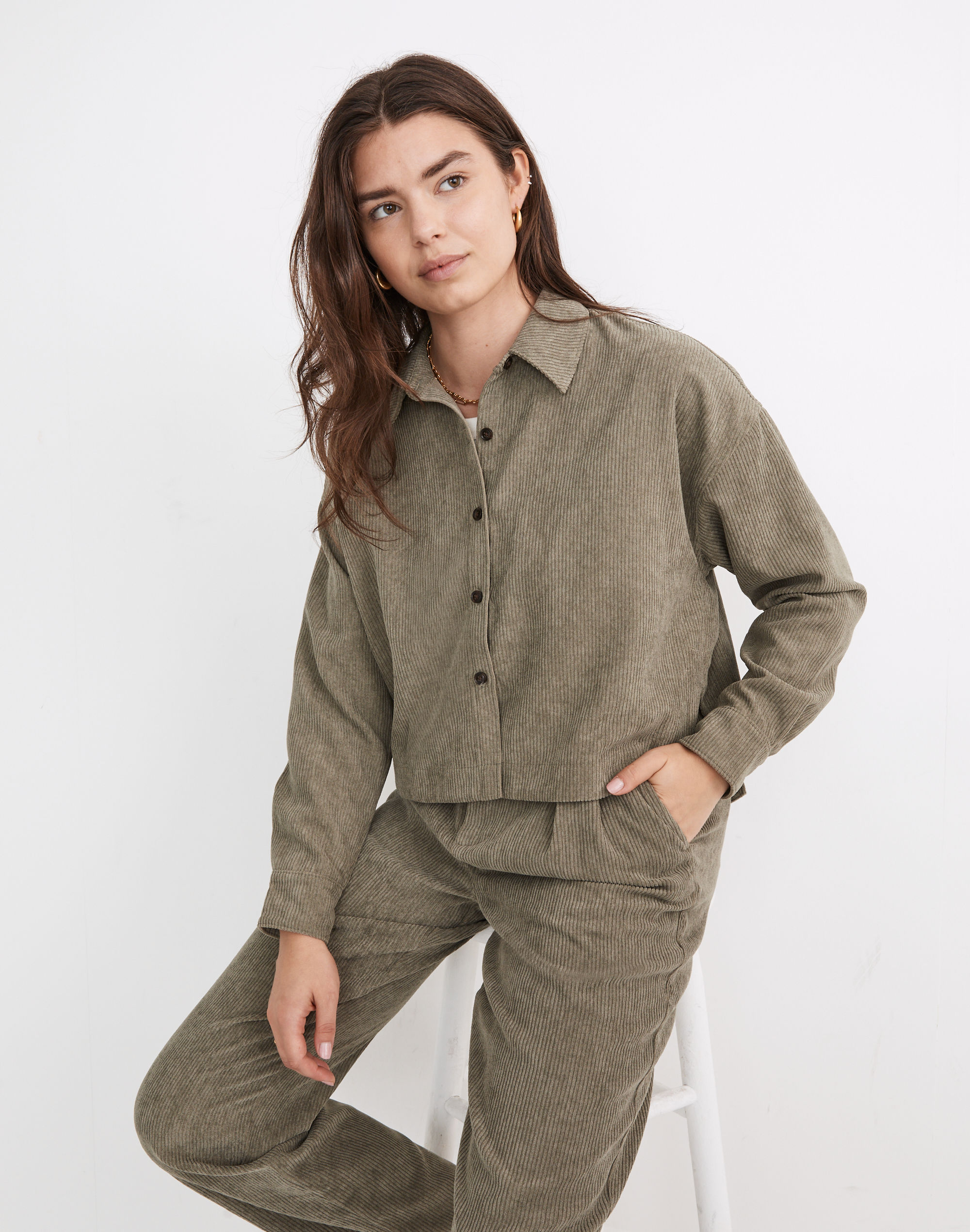 Corduroy Hartfield Crop Shirt