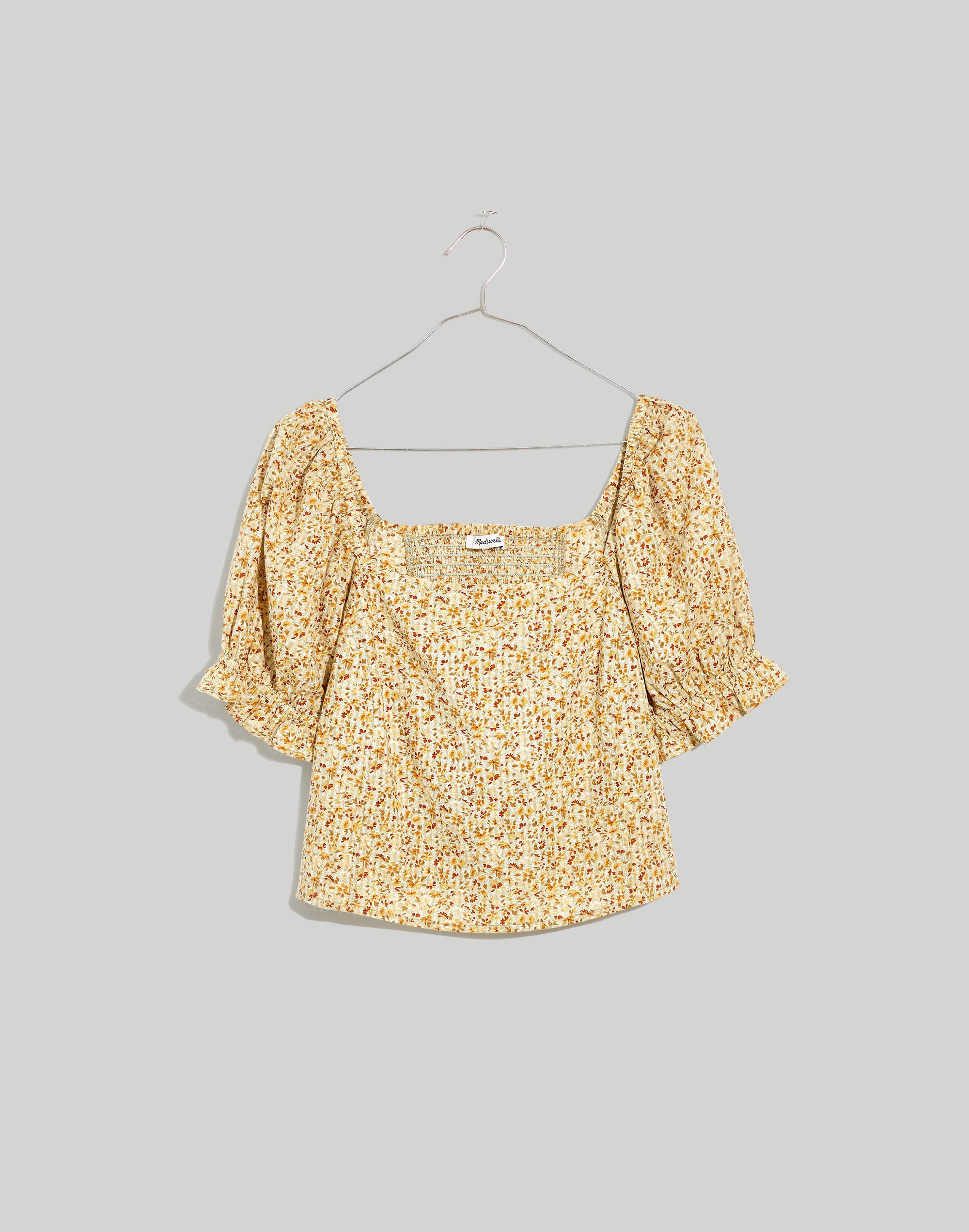 Hopewell Puff-Sleeve Crop Top in Cottage Garden