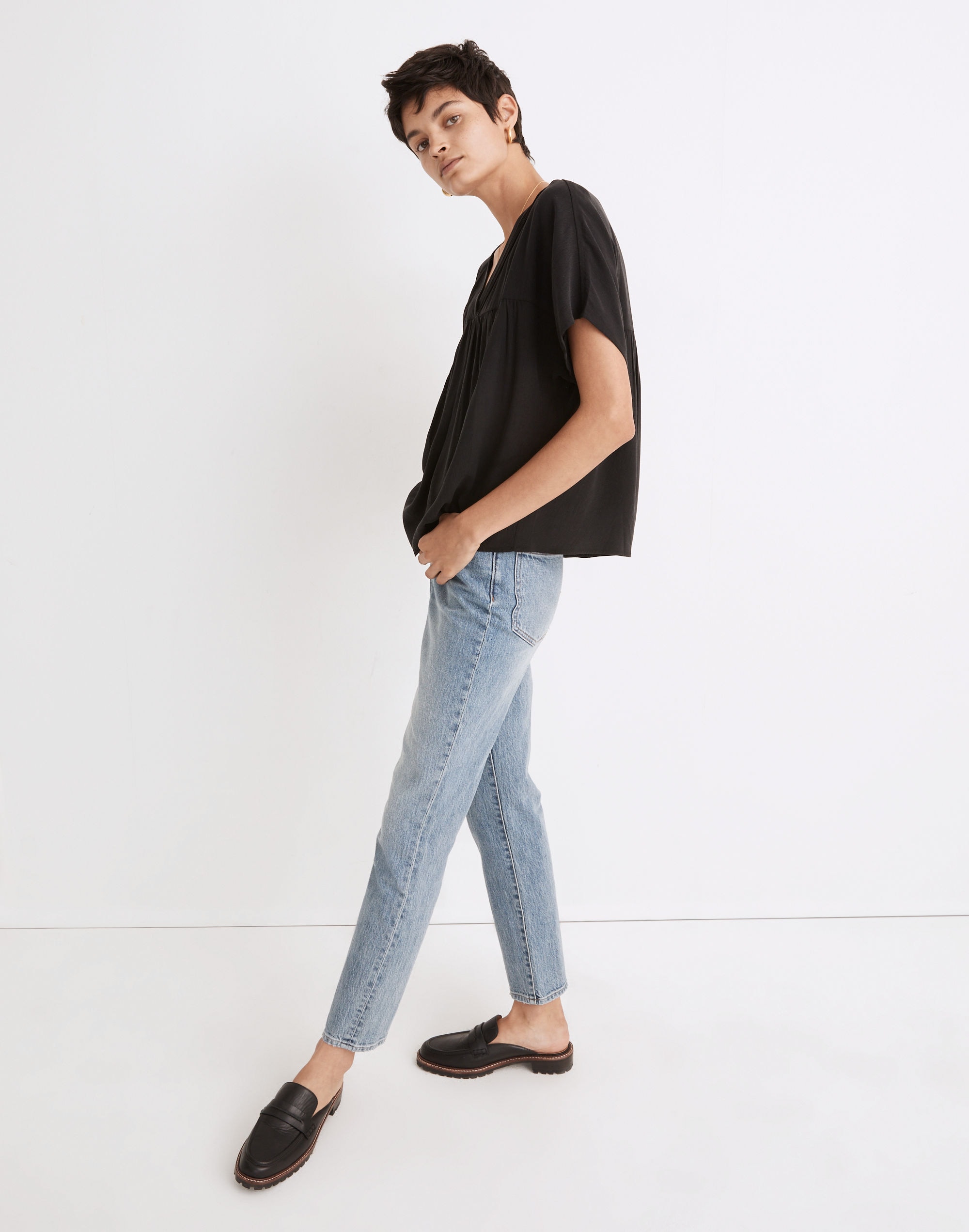 Lusterweave Pintuck Top