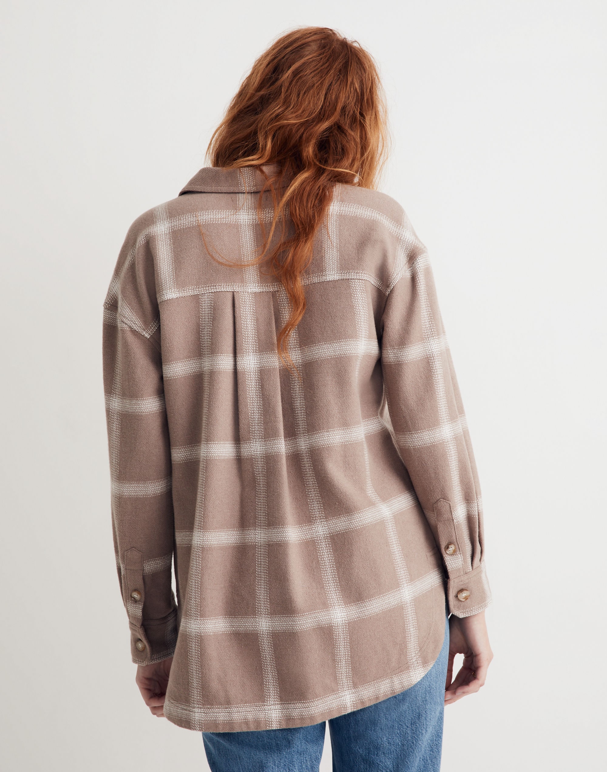 Flannel Kentwood Oversized Shirt-Jacket in Windowpane