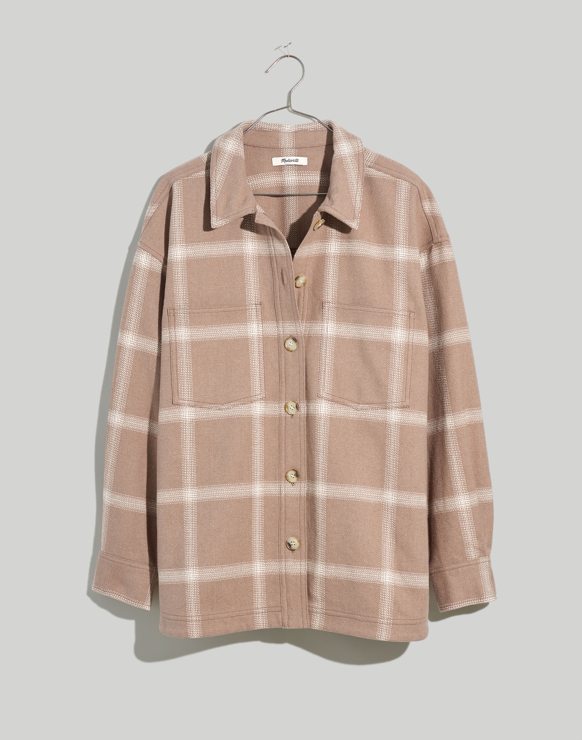 Flannel Kentwood Oversized Shirt-Jacket in Windowpane