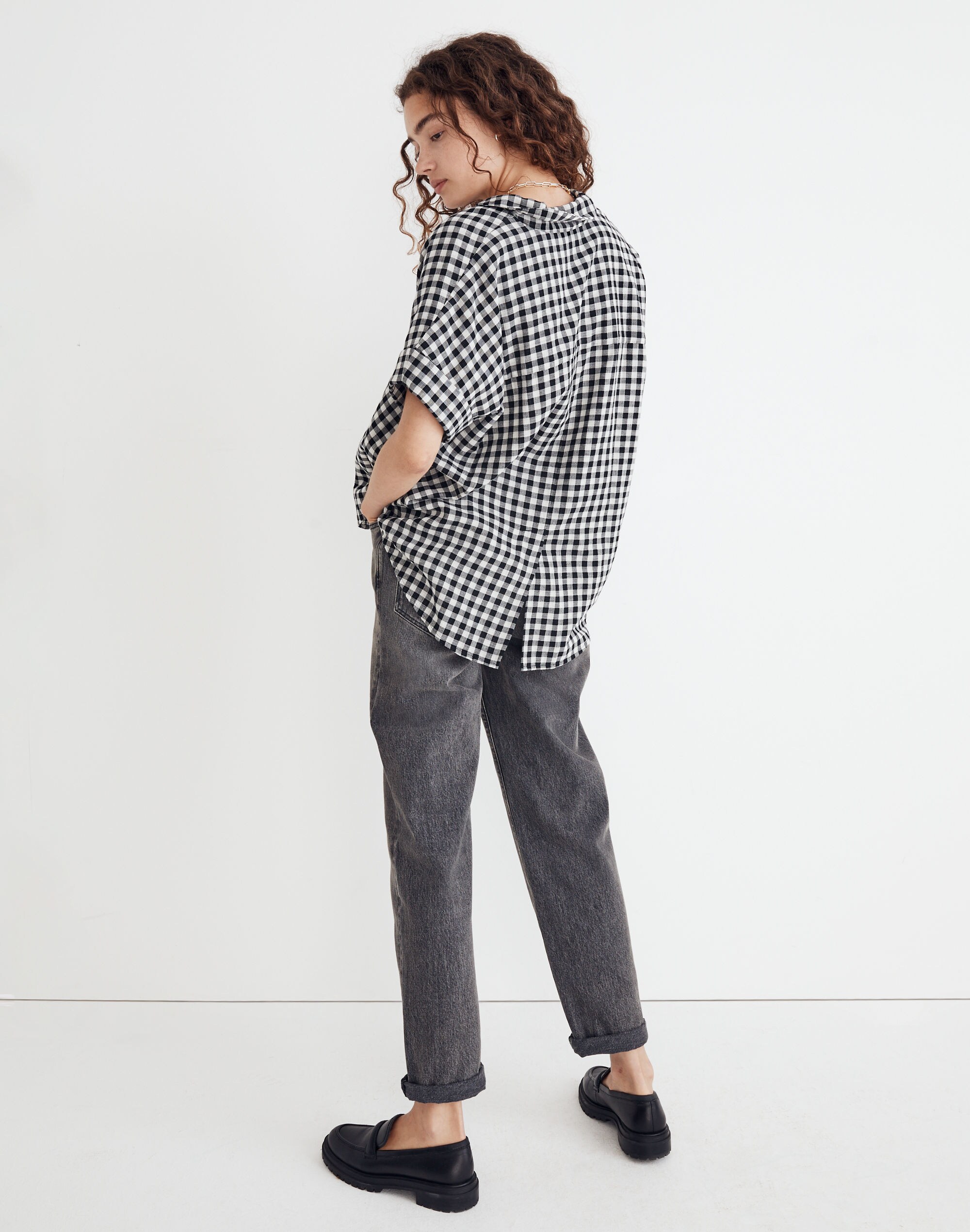 Swenson Popover Shirt in Double-Faced Gingham