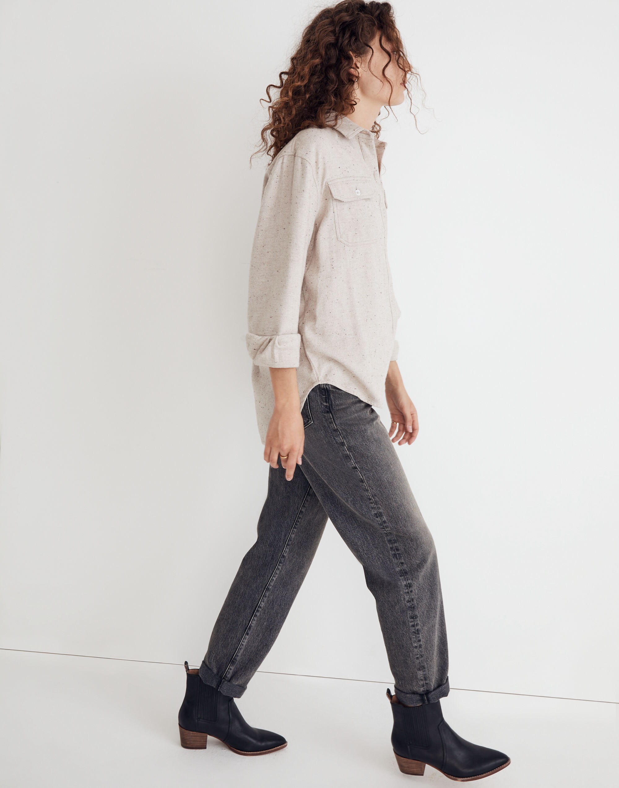 standard fit donegal flannel shirt