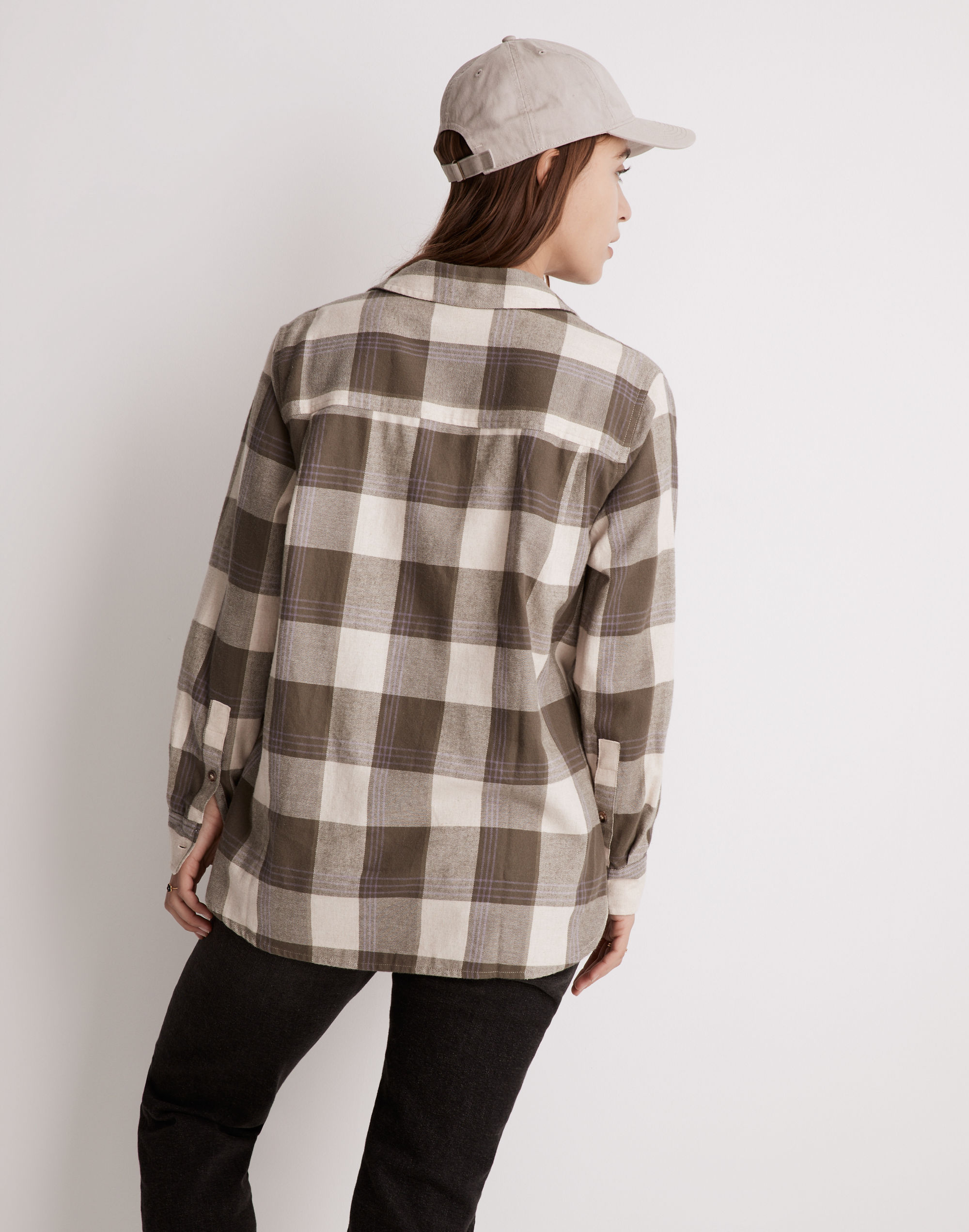 Flannel Oversized Ex-Boyfriend Swing Shirt in Plaid