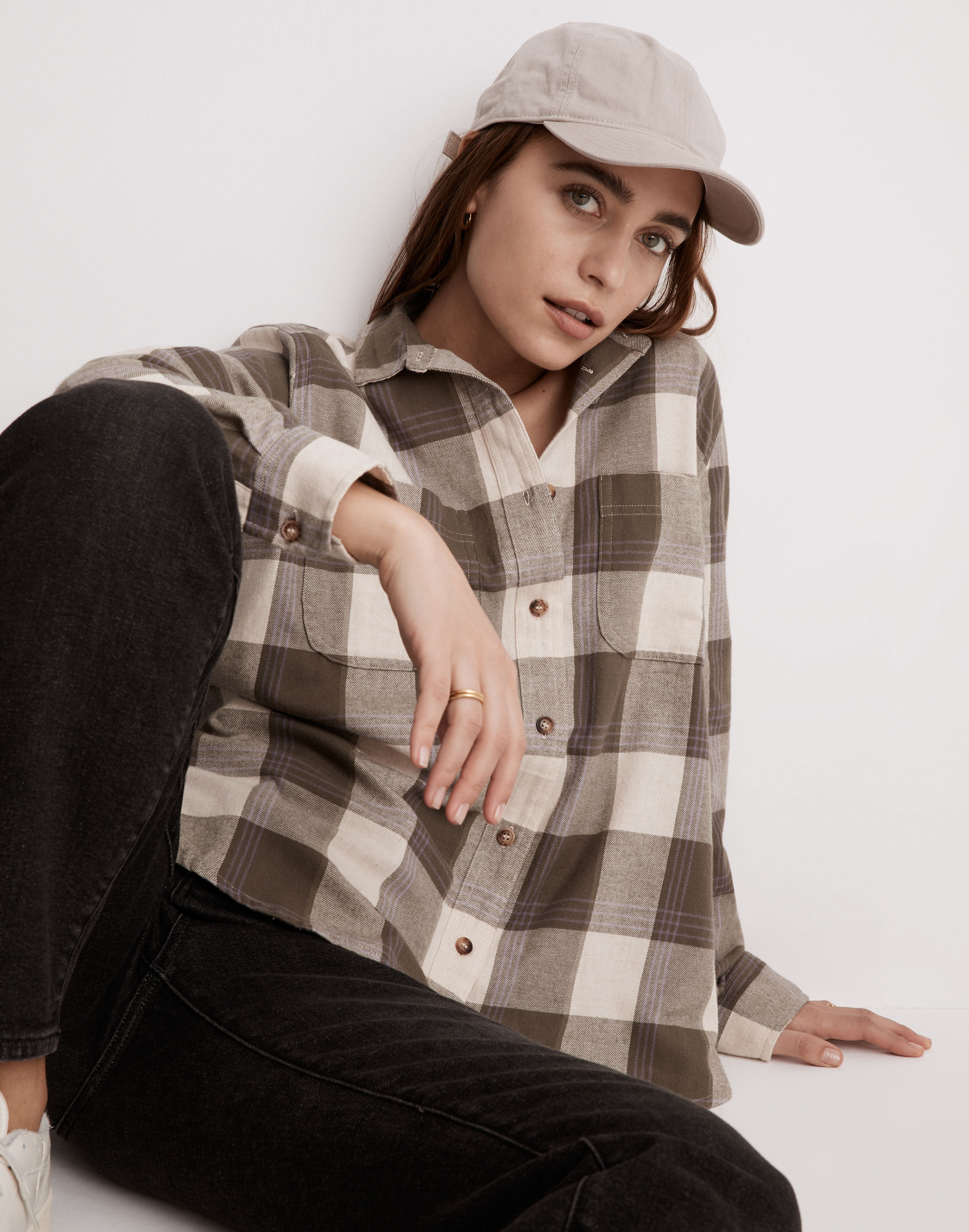 Flannel Oversized Ex-Boyfriend Swing Shirt in Plaid
