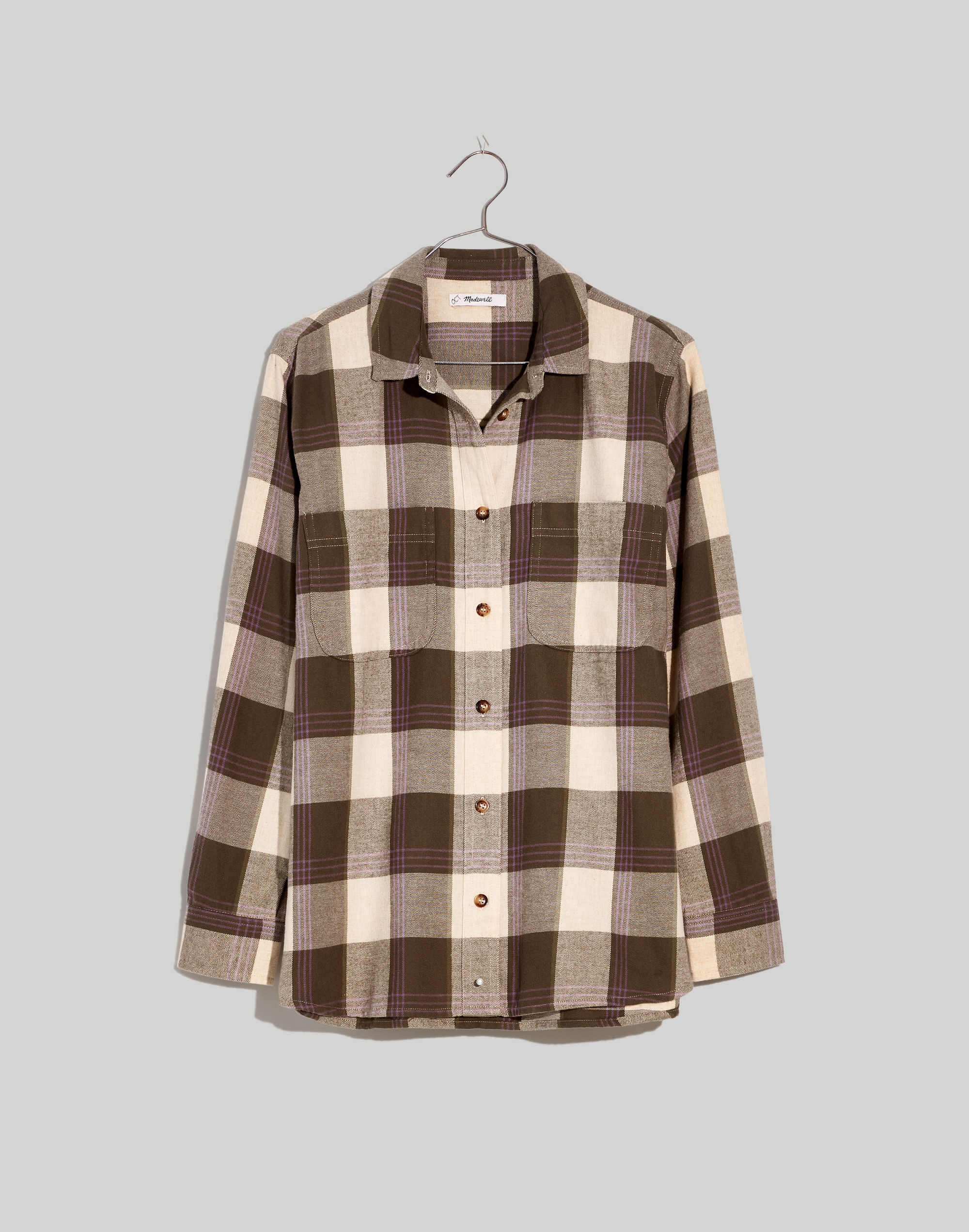 Flannel Oversized Ex-Boyfriend Swing Shirt in Plaid