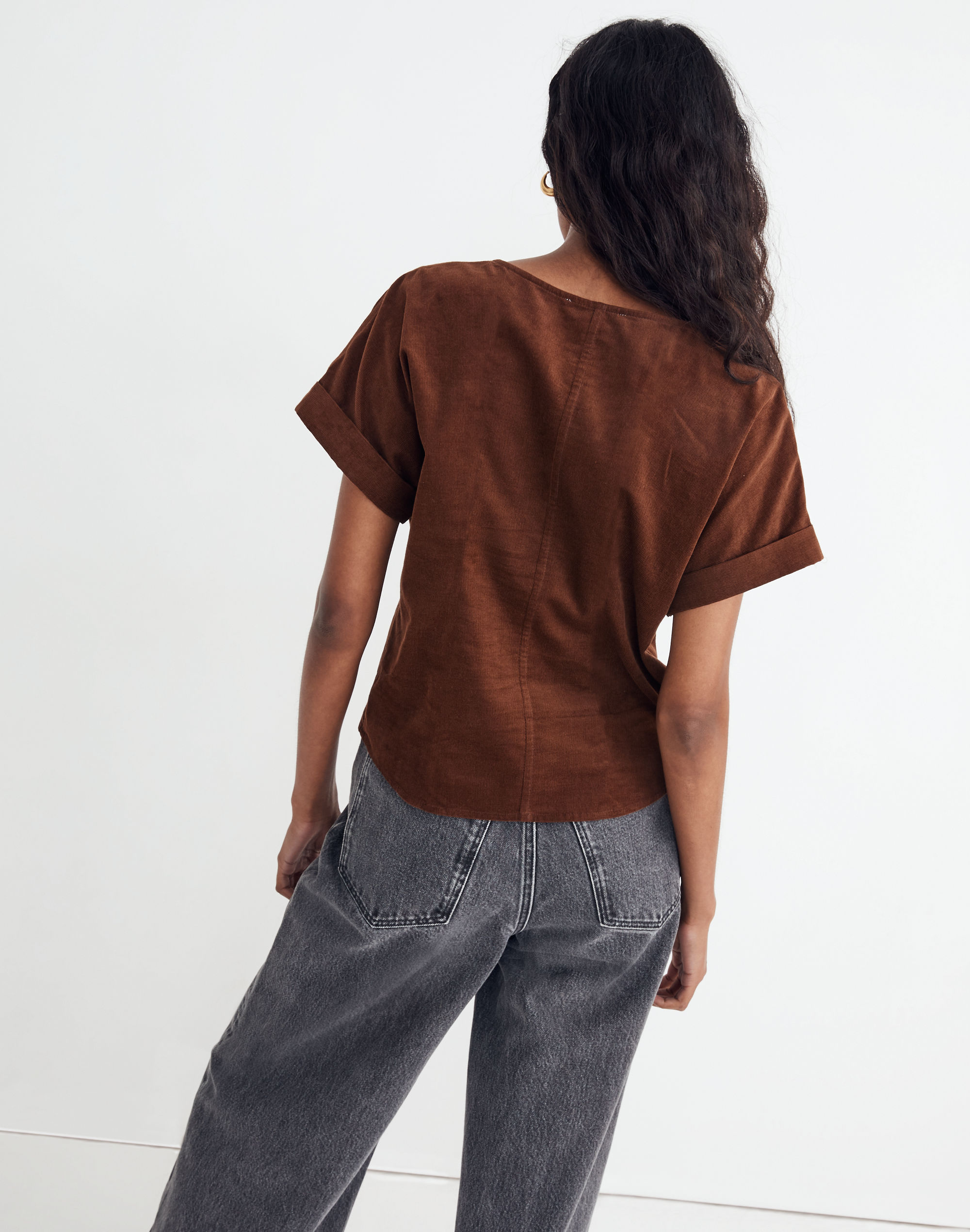 Corduroy Double-Breasted Top