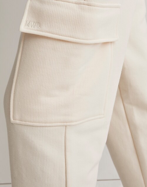 Bershka Petite pocket detail slim leg cargo pants in light beige
