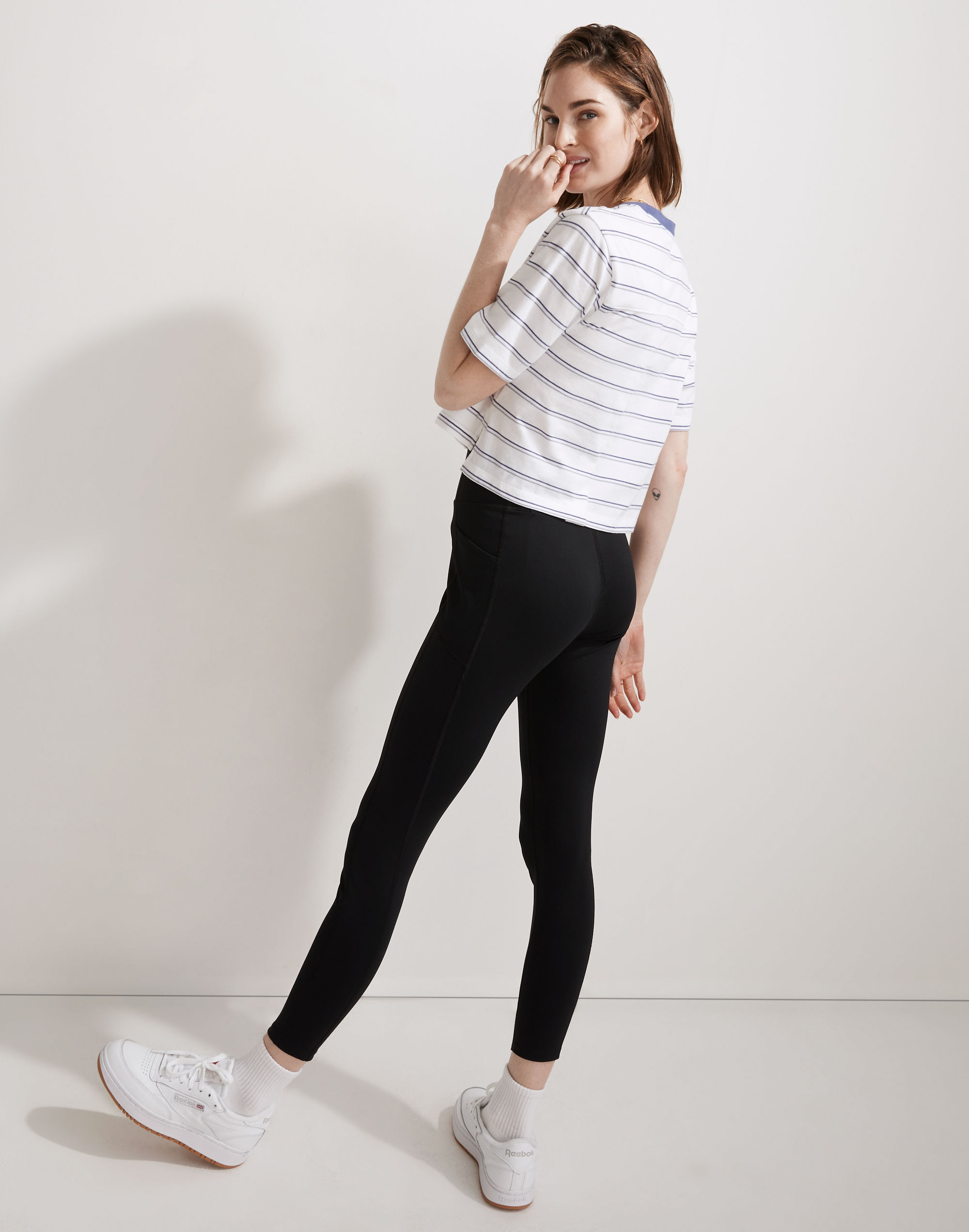 MWL Seamed Crop Tee in Stripe