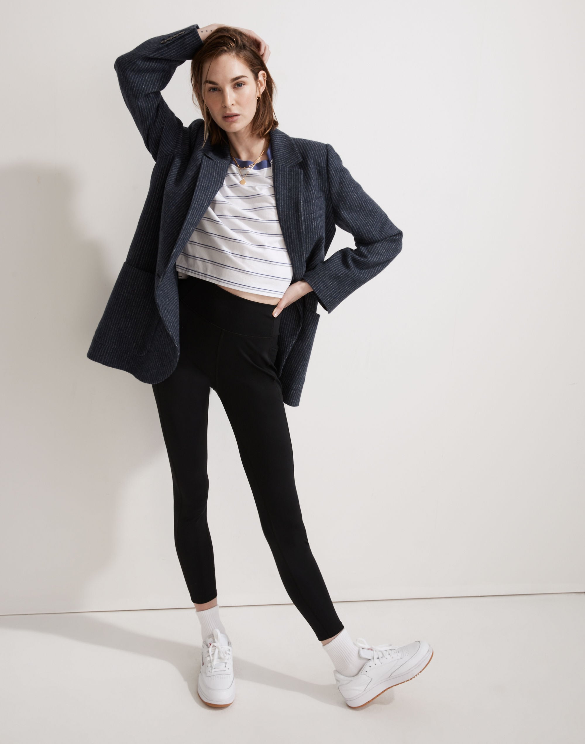 MWL Seamed Crop Tee in Stripe