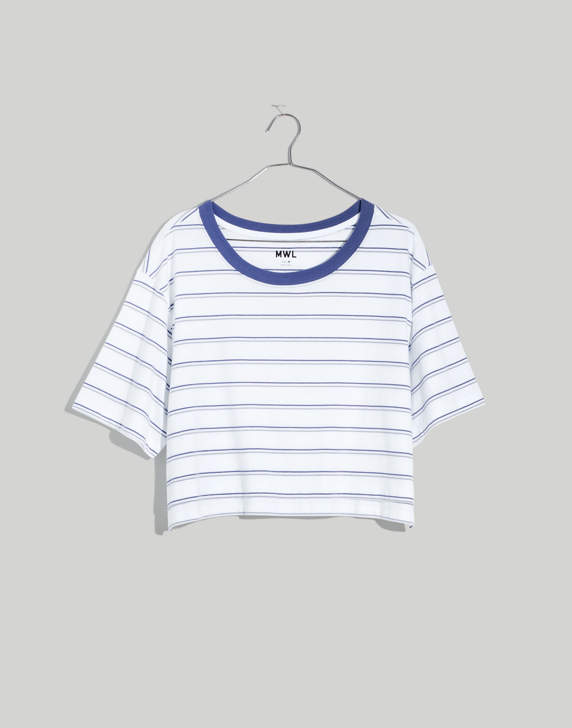 MWL Seamed Crop Tee in Stripe