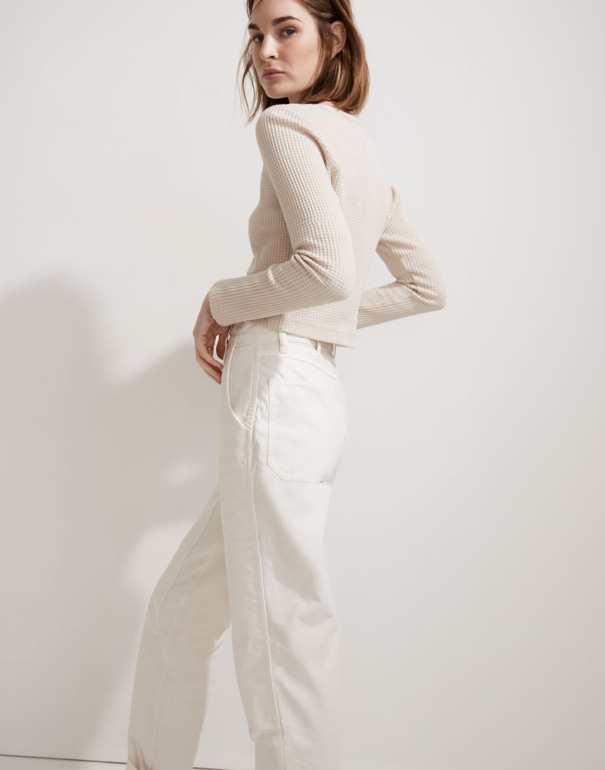 MWL Waffle Long-Sleeve Crop Tee