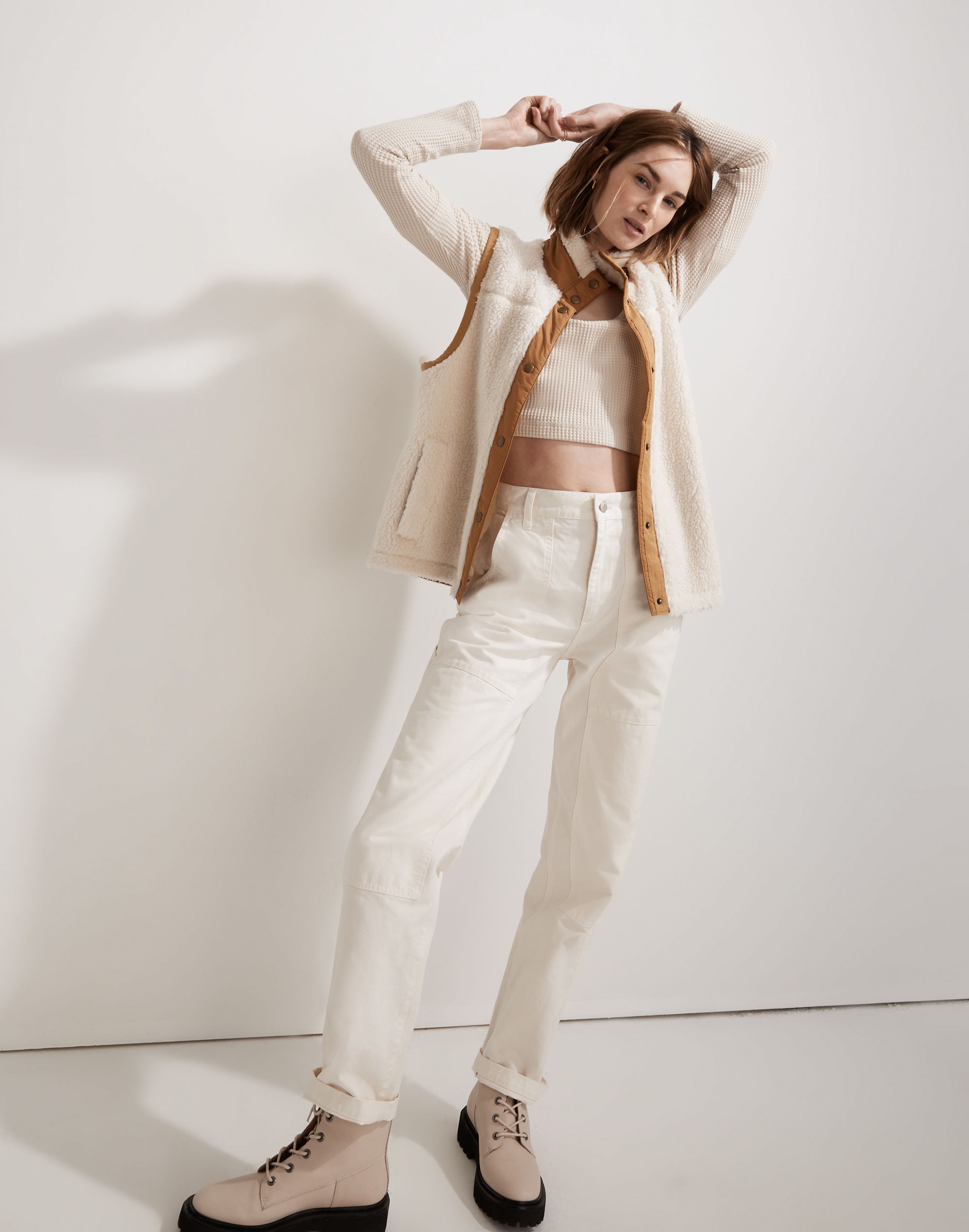 MWL Waffle Long-Sleeve Crop Tee