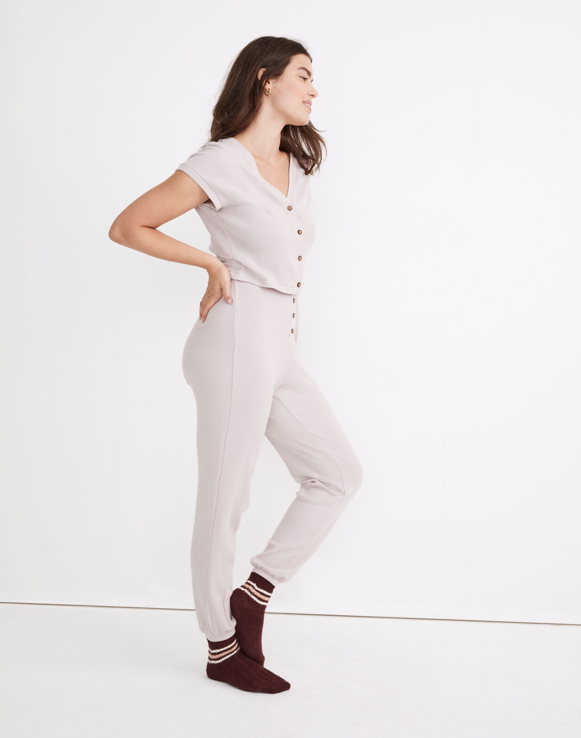 Waffle Knit Jogger Pajama Pants