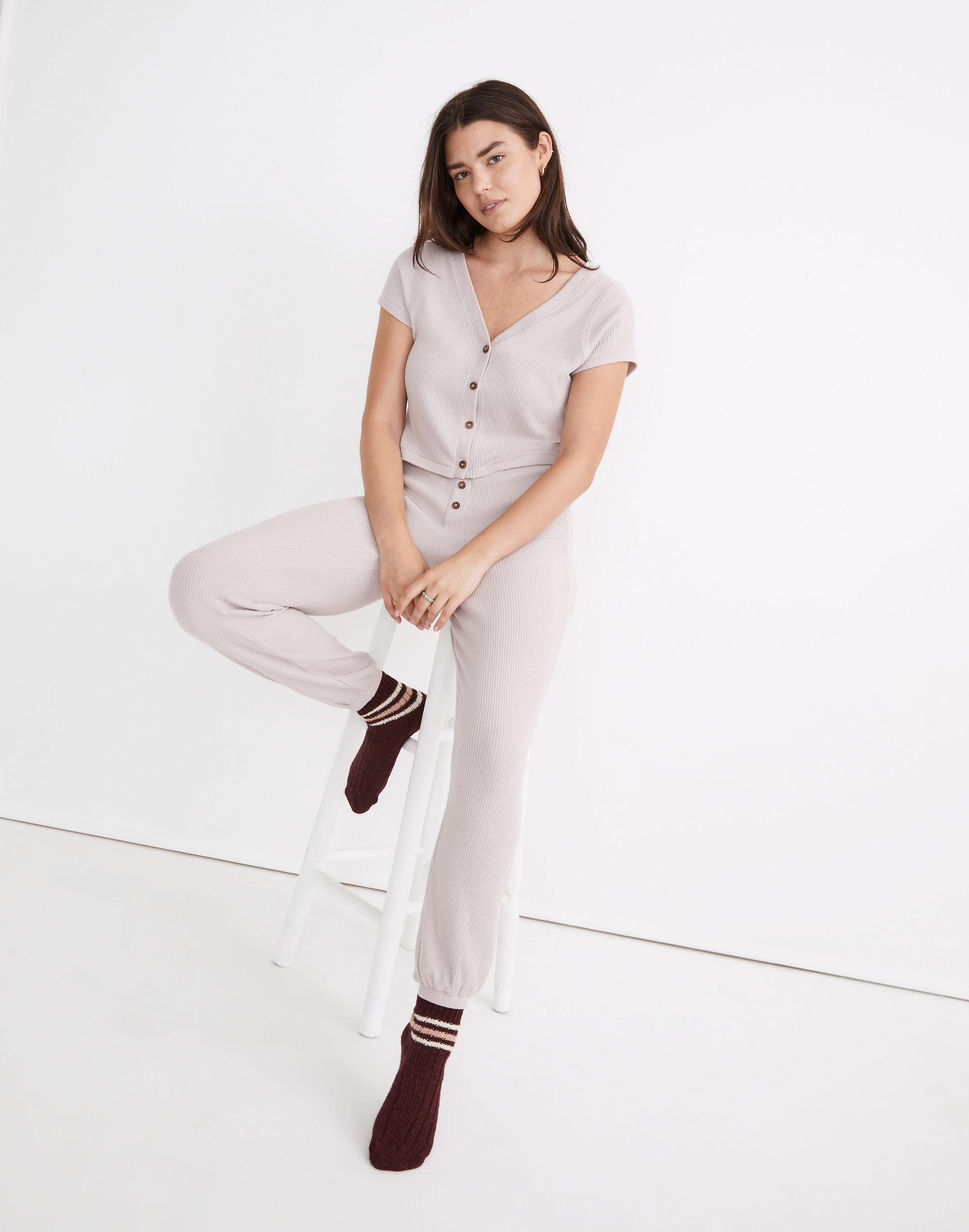 Waffle Knit Jogger Pajama Pants