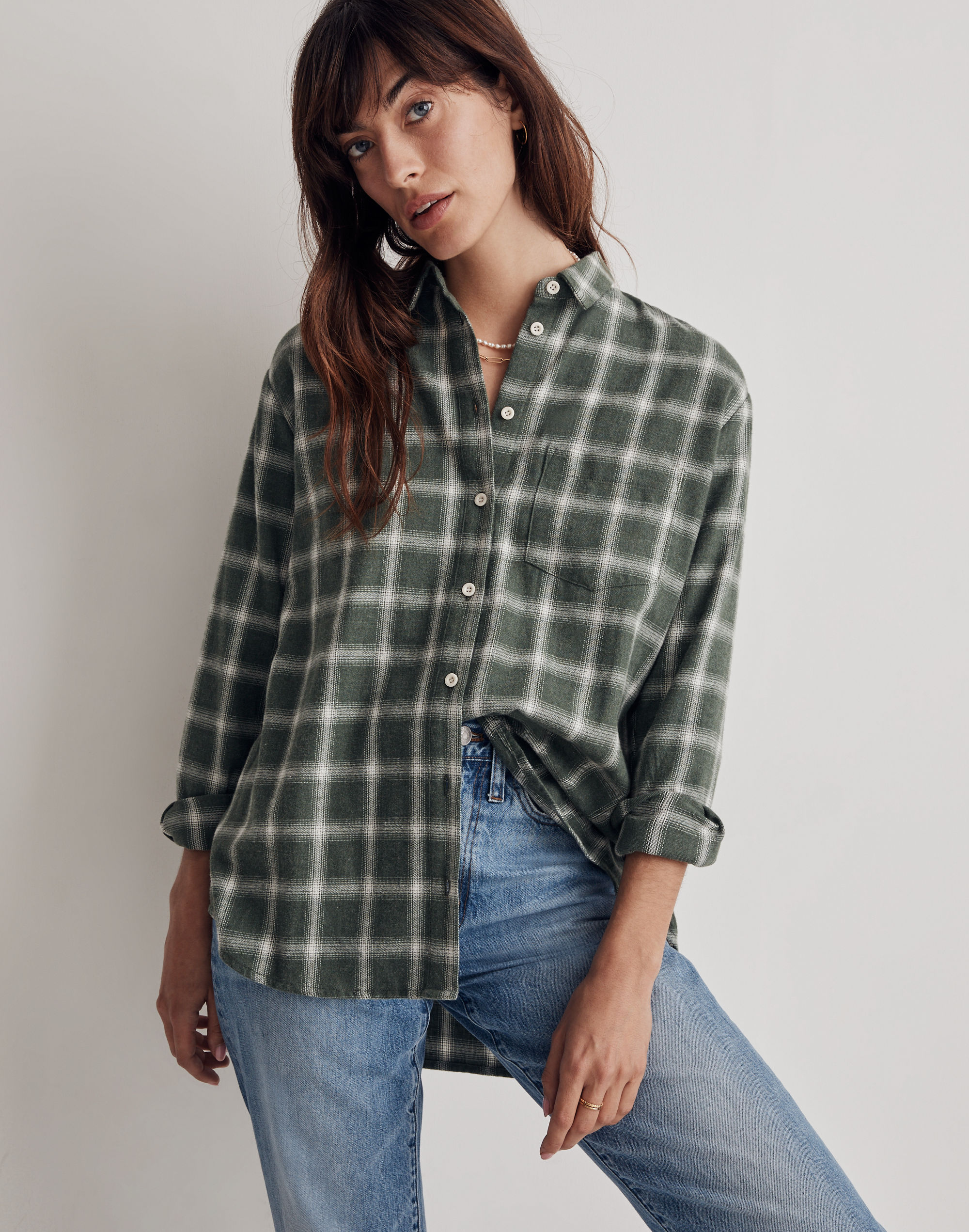 Oversized Ex-Boyfriend Shirt in Delford Plaid