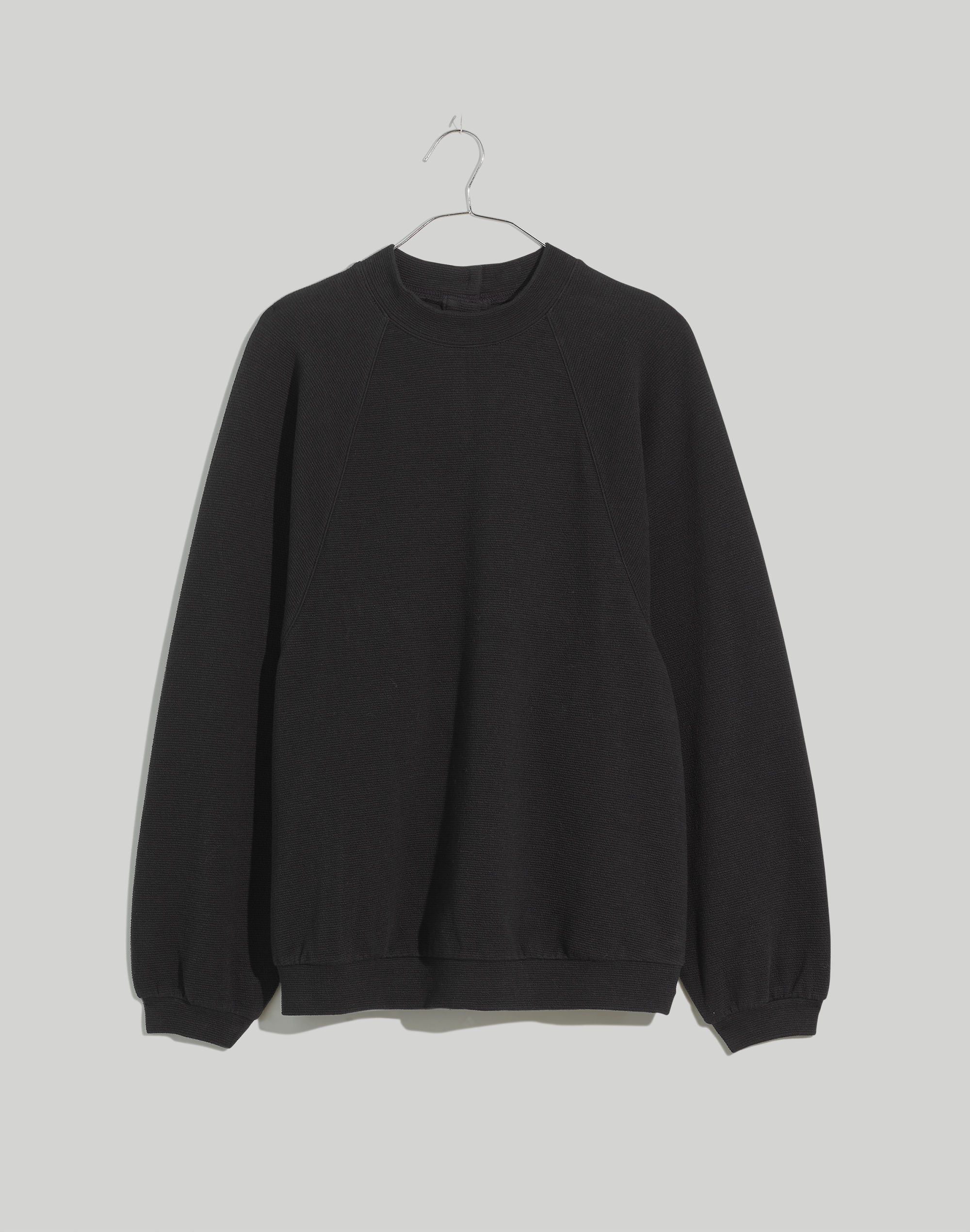 Button-Back Mockneck Top