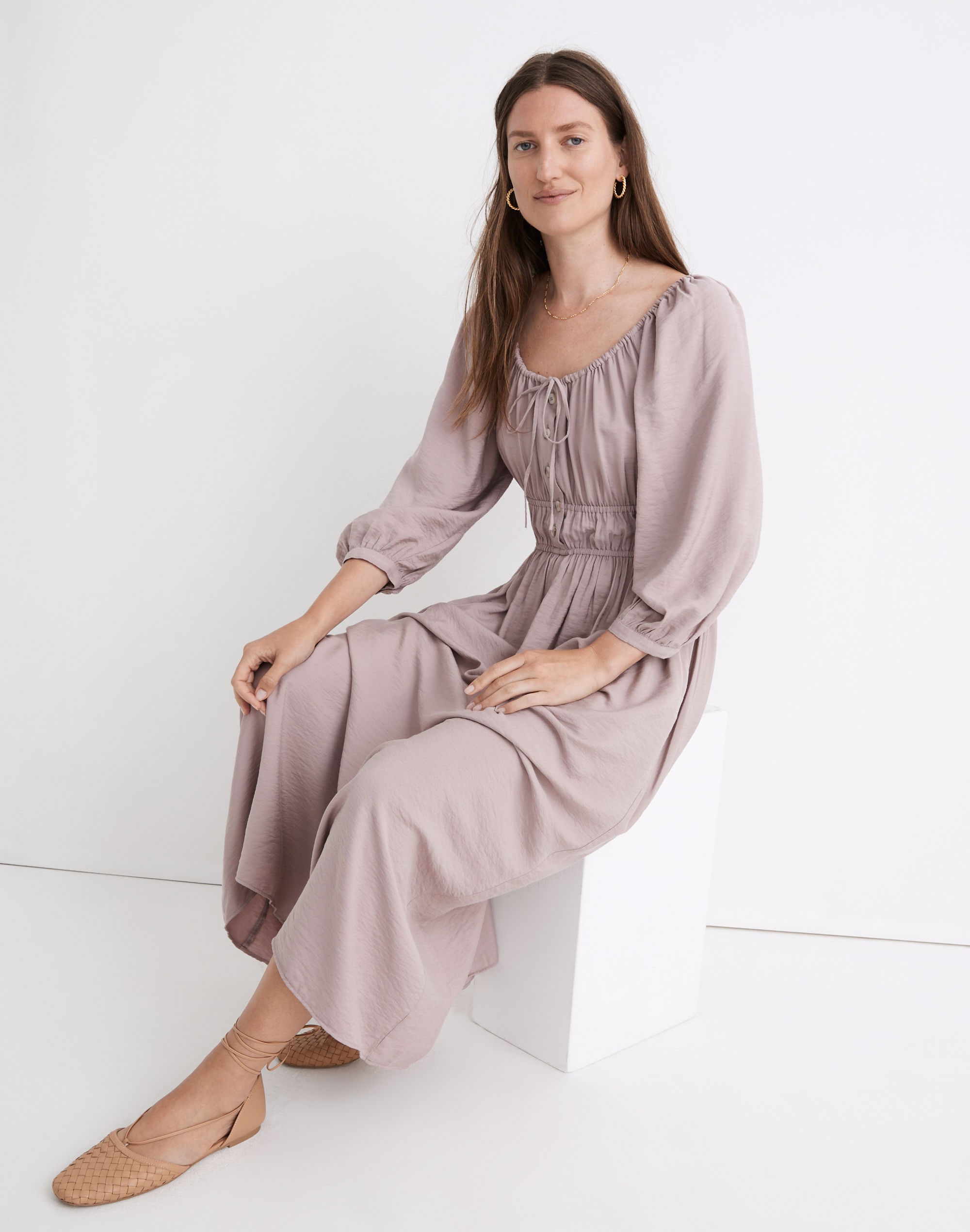 Twill Sophia Midi Dress
