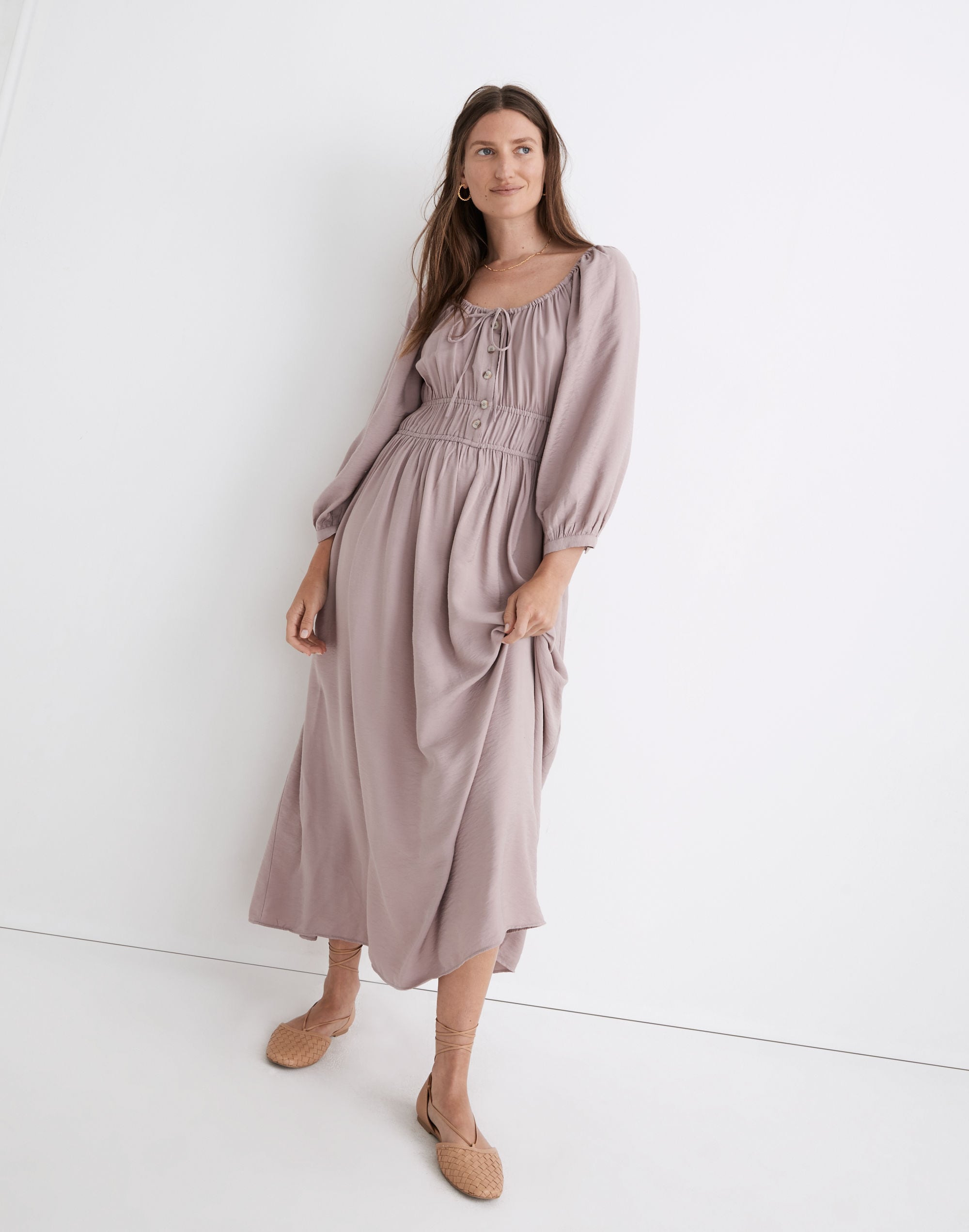 Twill Sophia Midi Dress