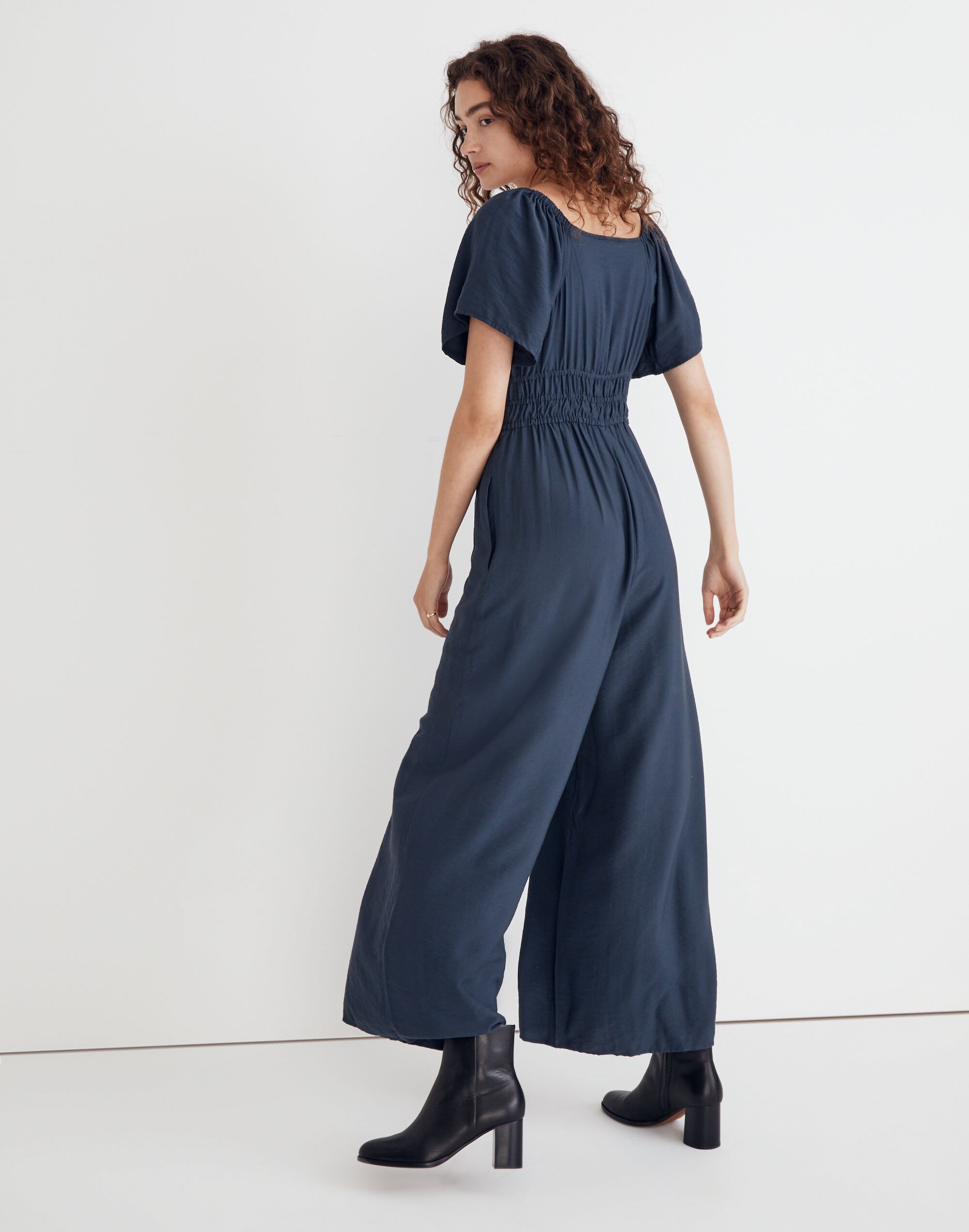 Twill Wide-Leg Jumpsuit