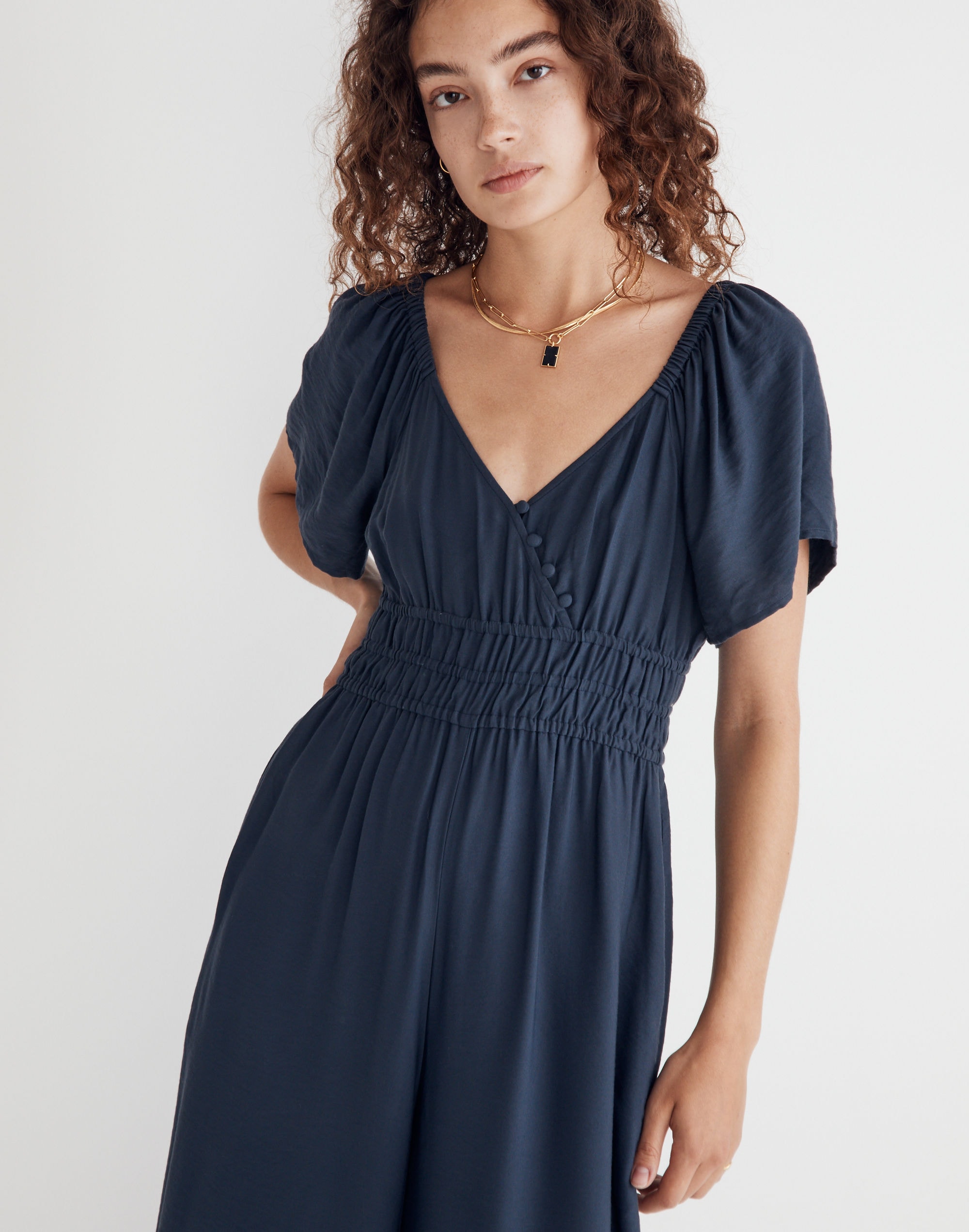 Twill Wide-Leg Jumpsuit