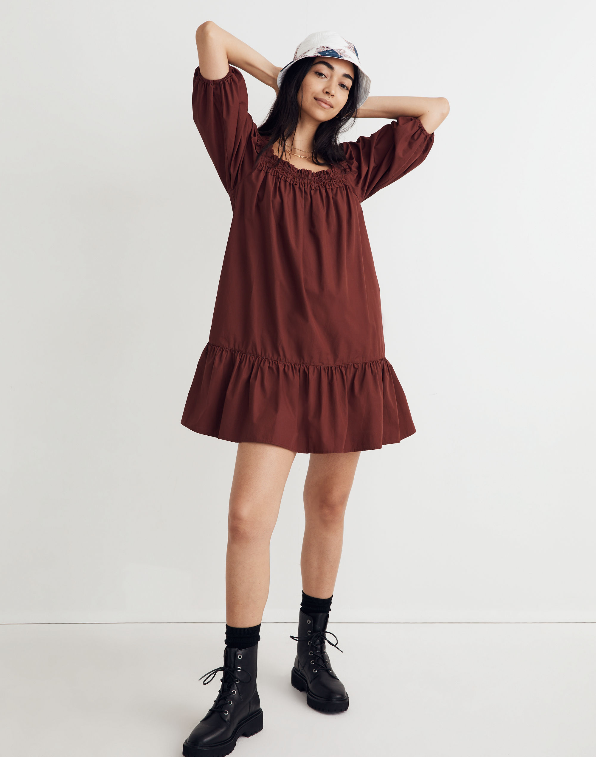 poplin mini dress