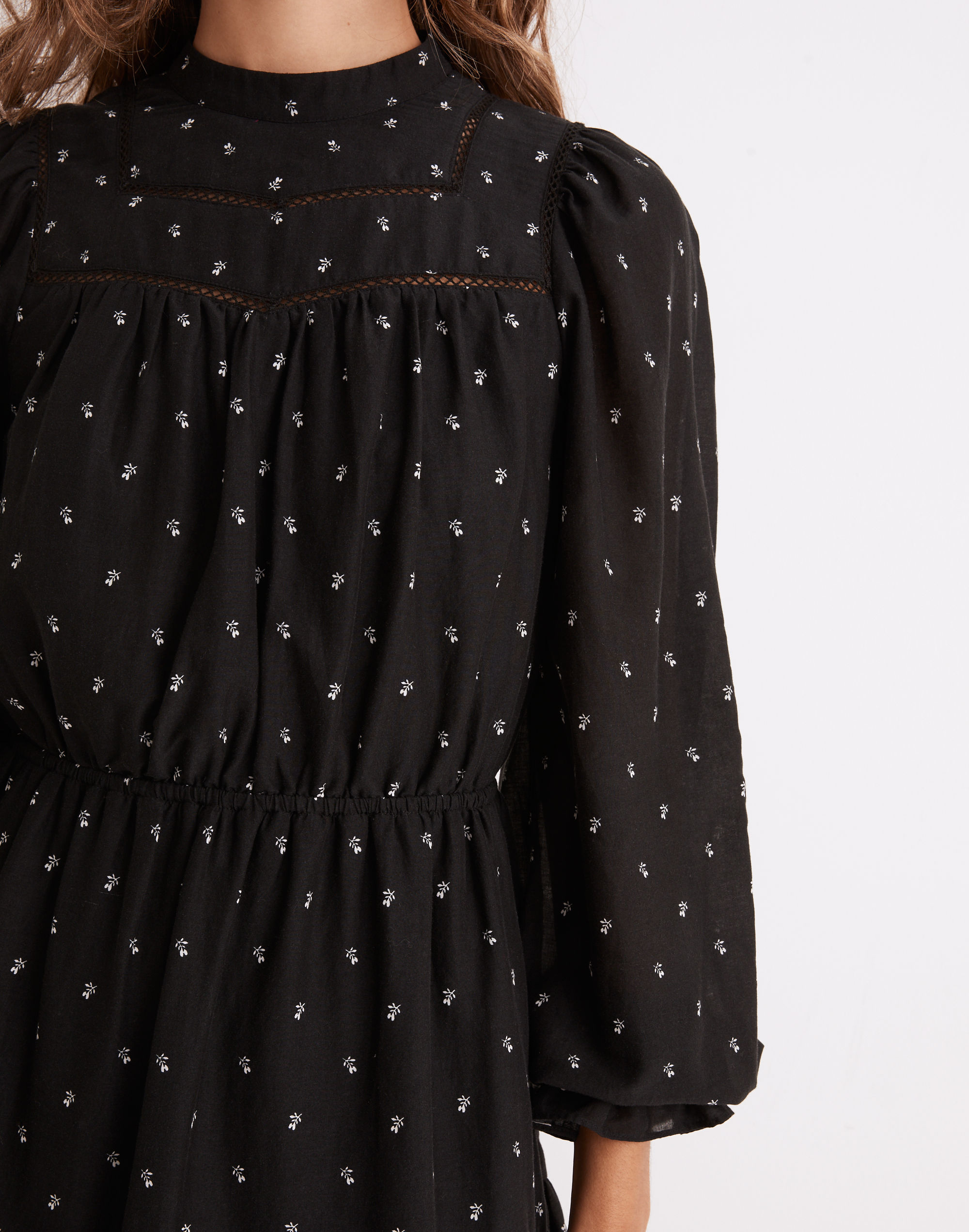 Mockneck Mini Dress in Welsh Blossoms