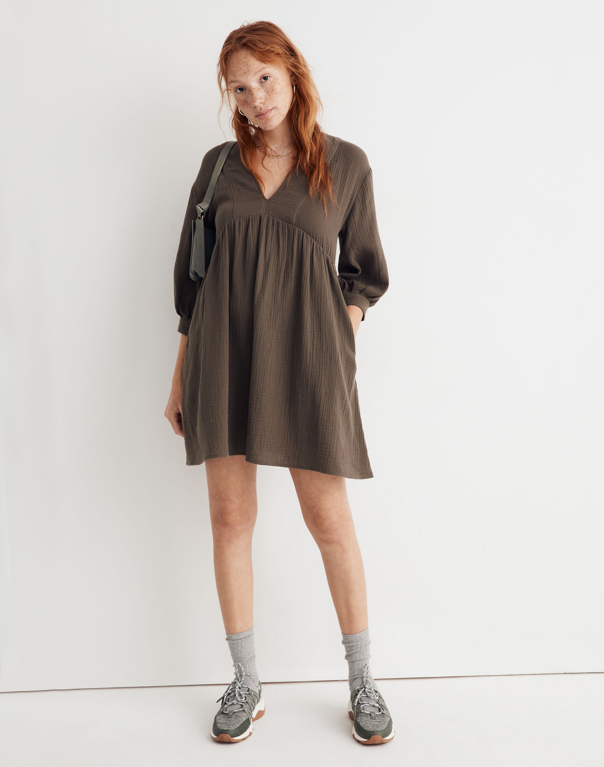 lightspun v-neck mini dress