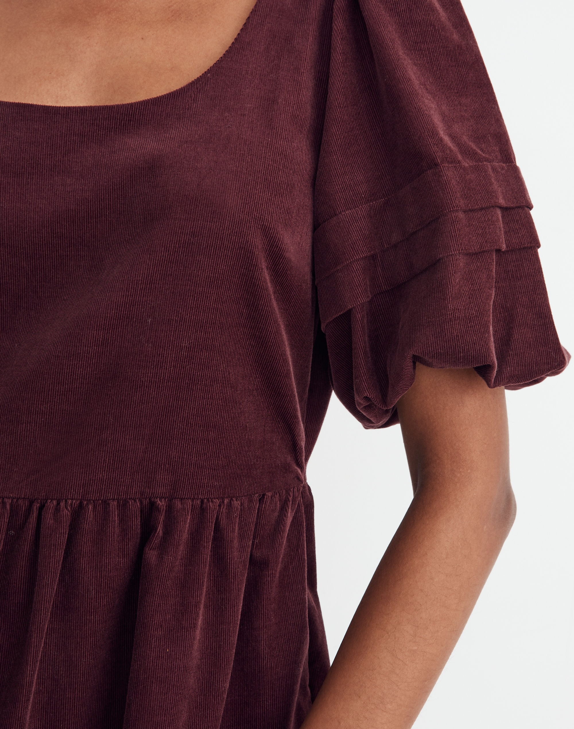 Corduroy Tiered Mini Dress