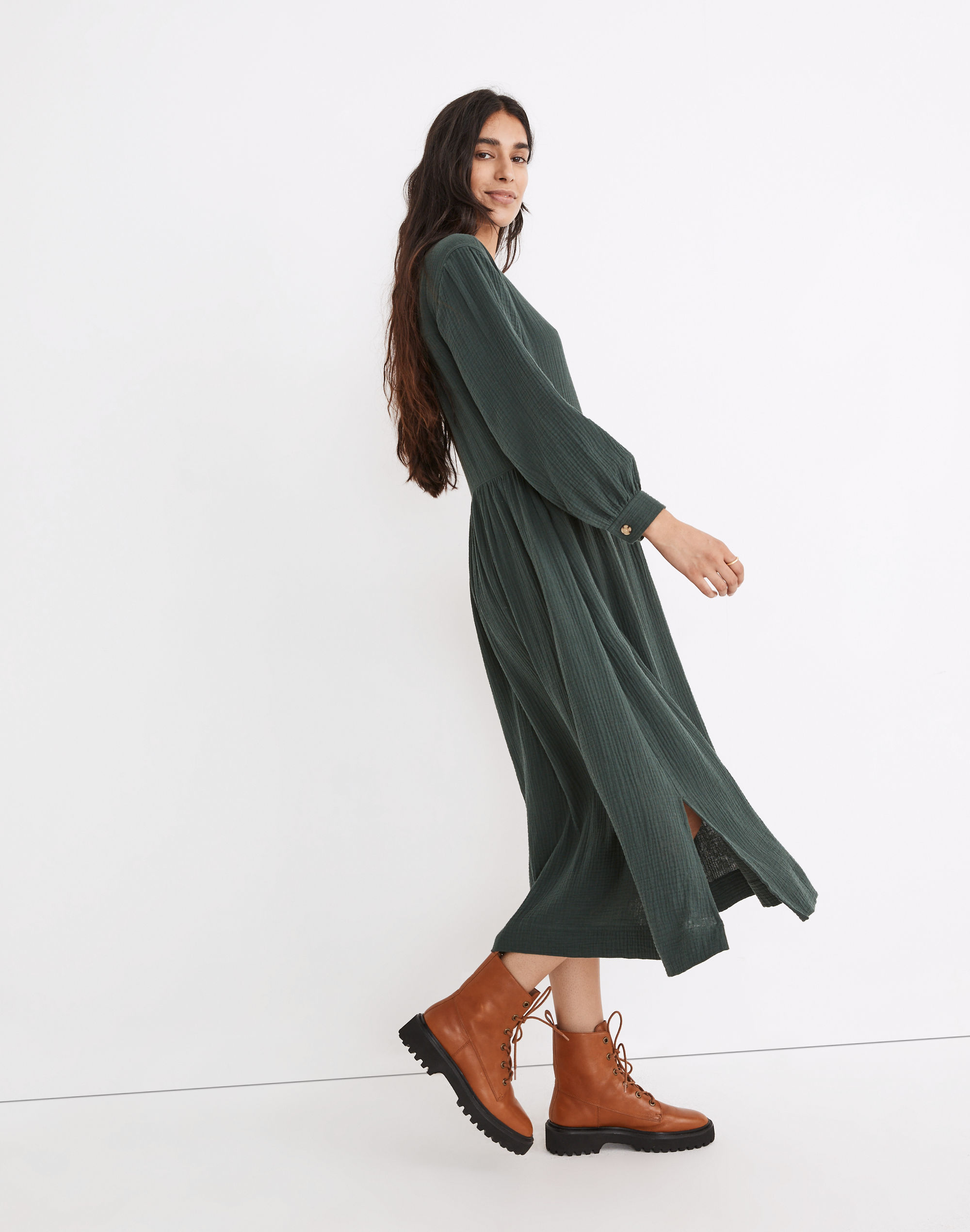 Lightspun Button-Front Midi Dress